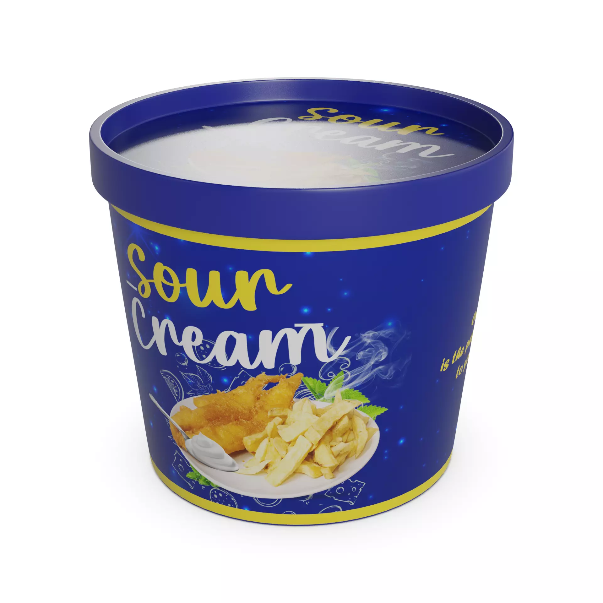 Cream Sour Cream Low-poly 3D model_0