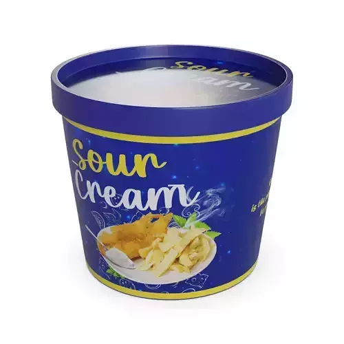 Cream Sour Cream Low-poly 3D model