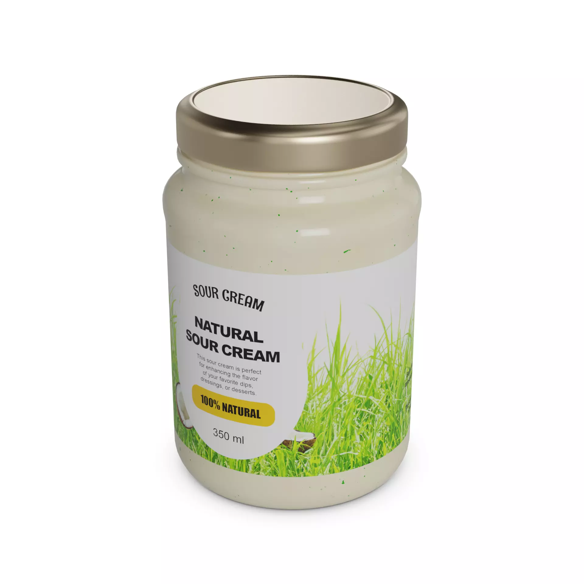 Sour cream Natural Sour Cream Low-poly 3D model_0