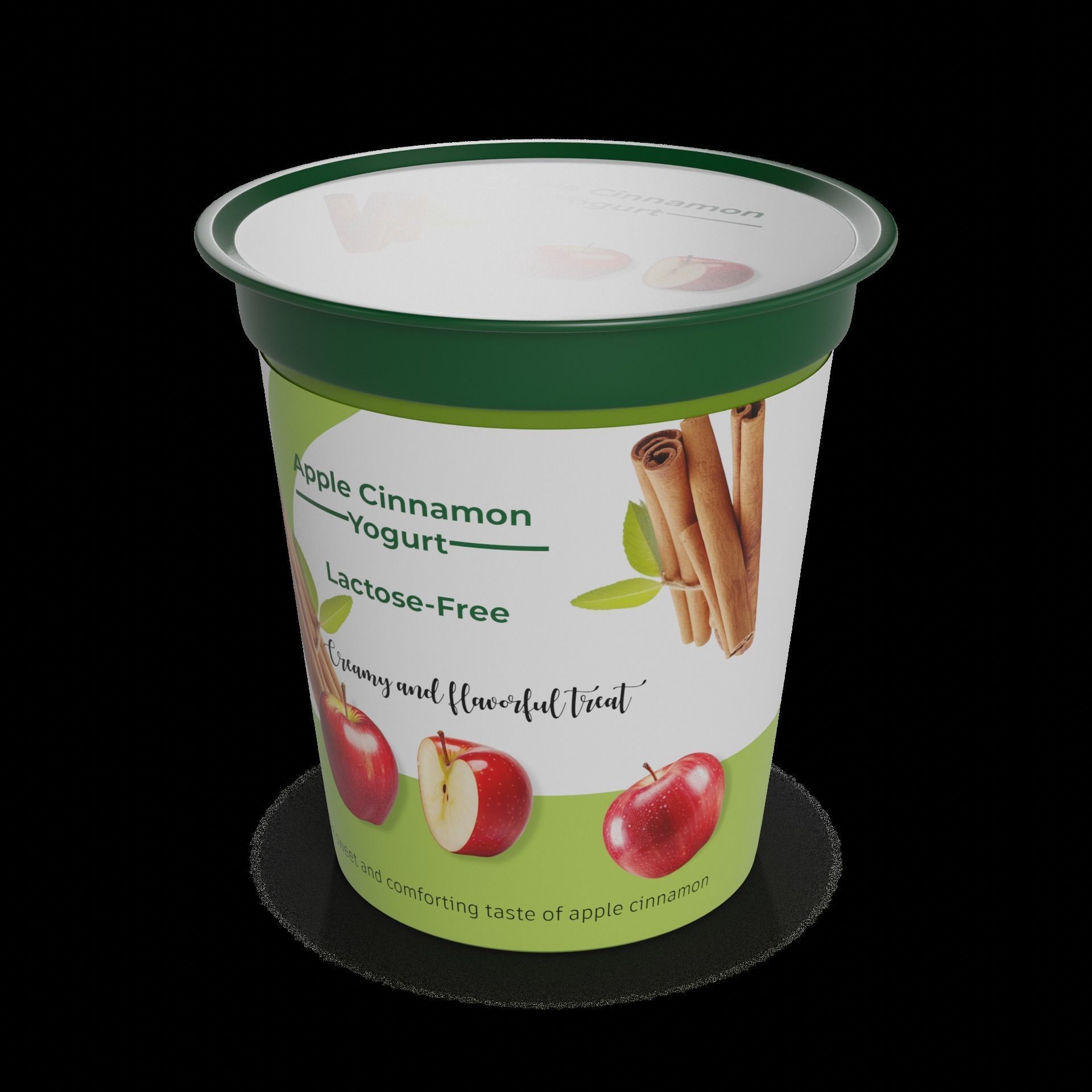 Lactose-free yoghurts and desserts Lactose-Free Apple Cinnamo... Low-poly 3D model_1