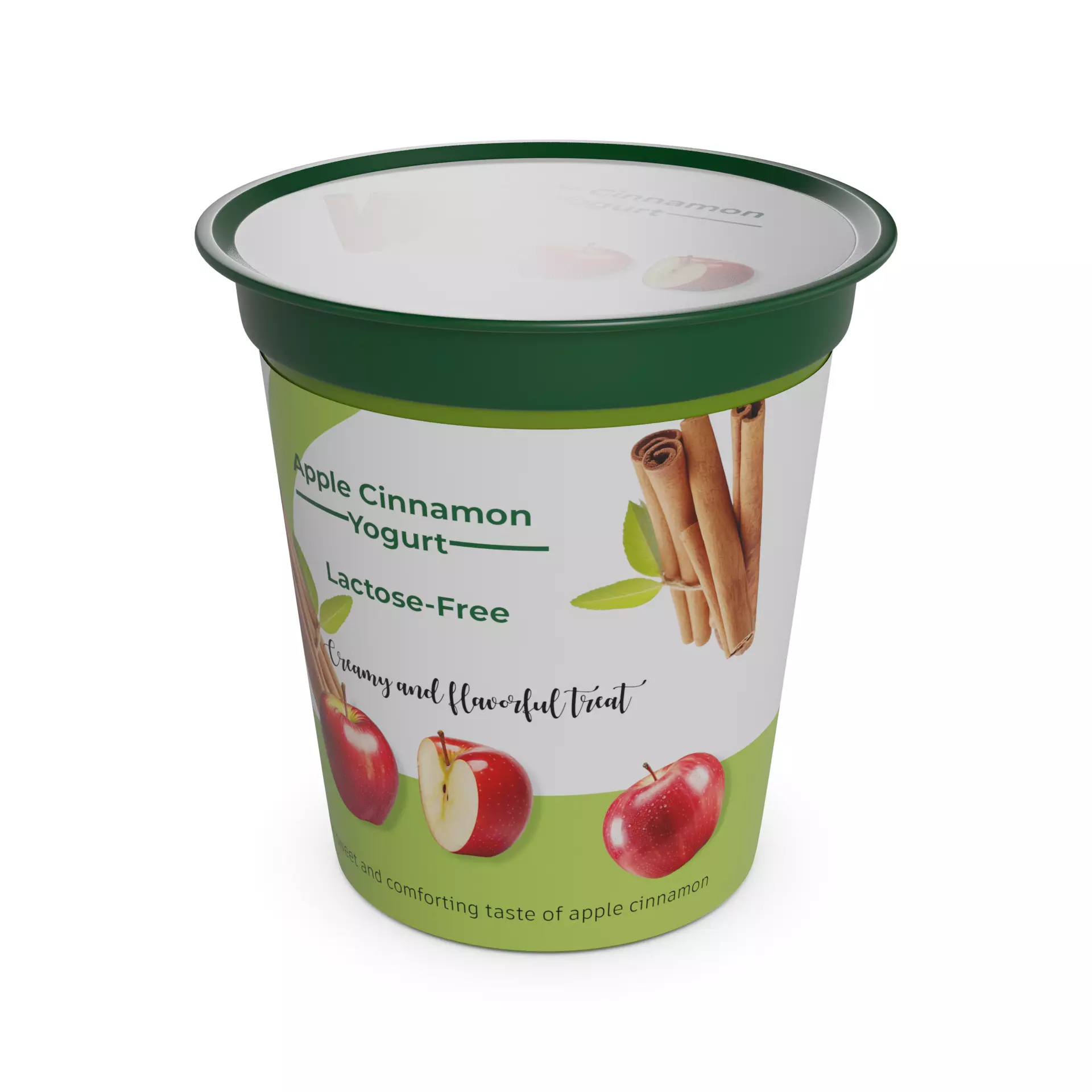 Lactose-free yoghurts and desserts Lactose-Free Apple Cinnamo... Low-poly 3D model_0