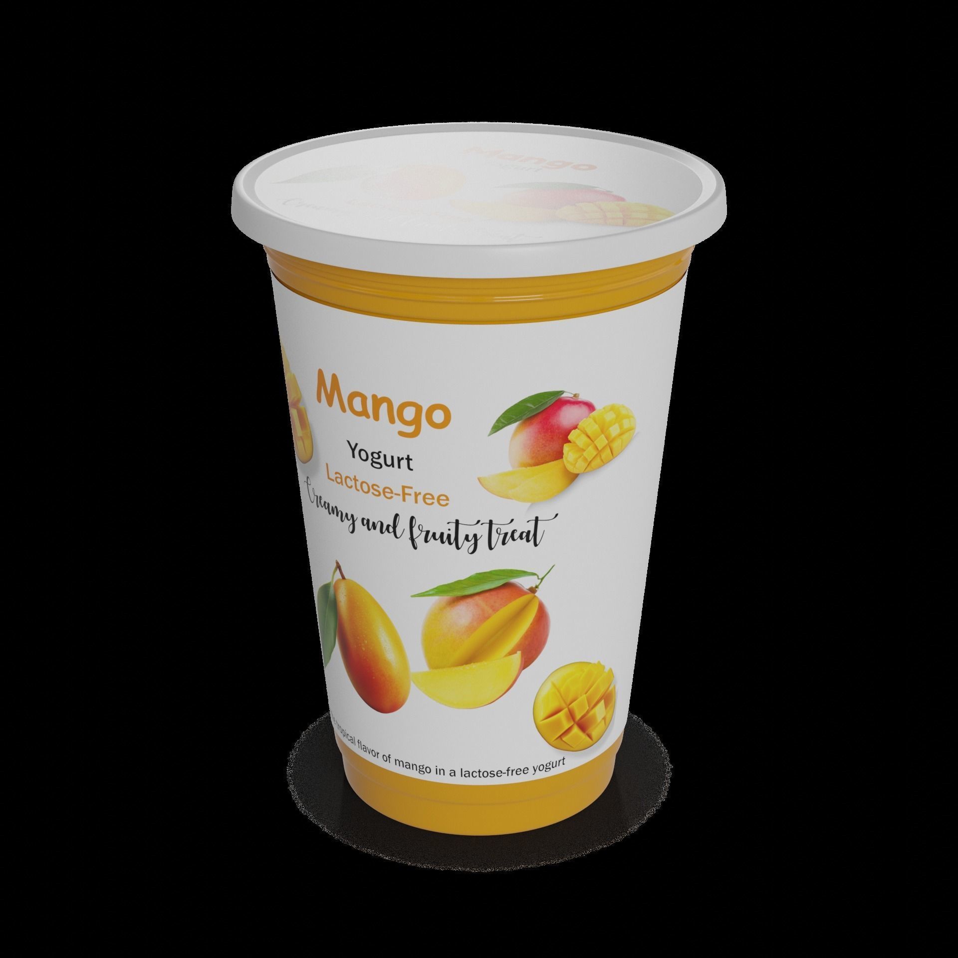 Lactose-free yoghurts and desserts Lactose-Free Mango Yogurt 3D model_1