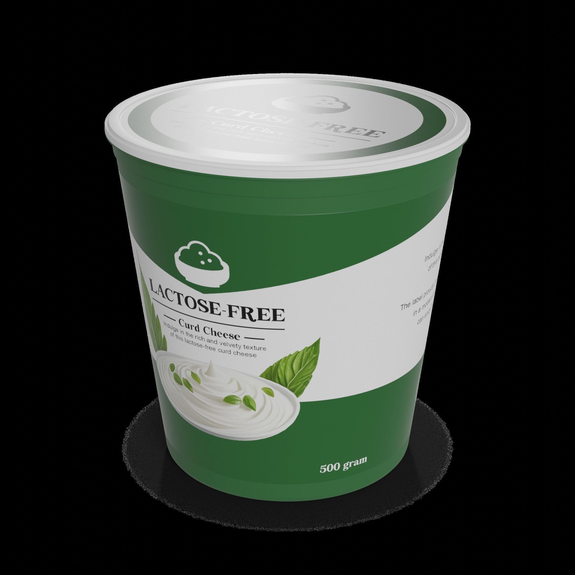 Lactose-free curd cheese Lactose-Free Curd Cheese Low-poly 3D model_1
