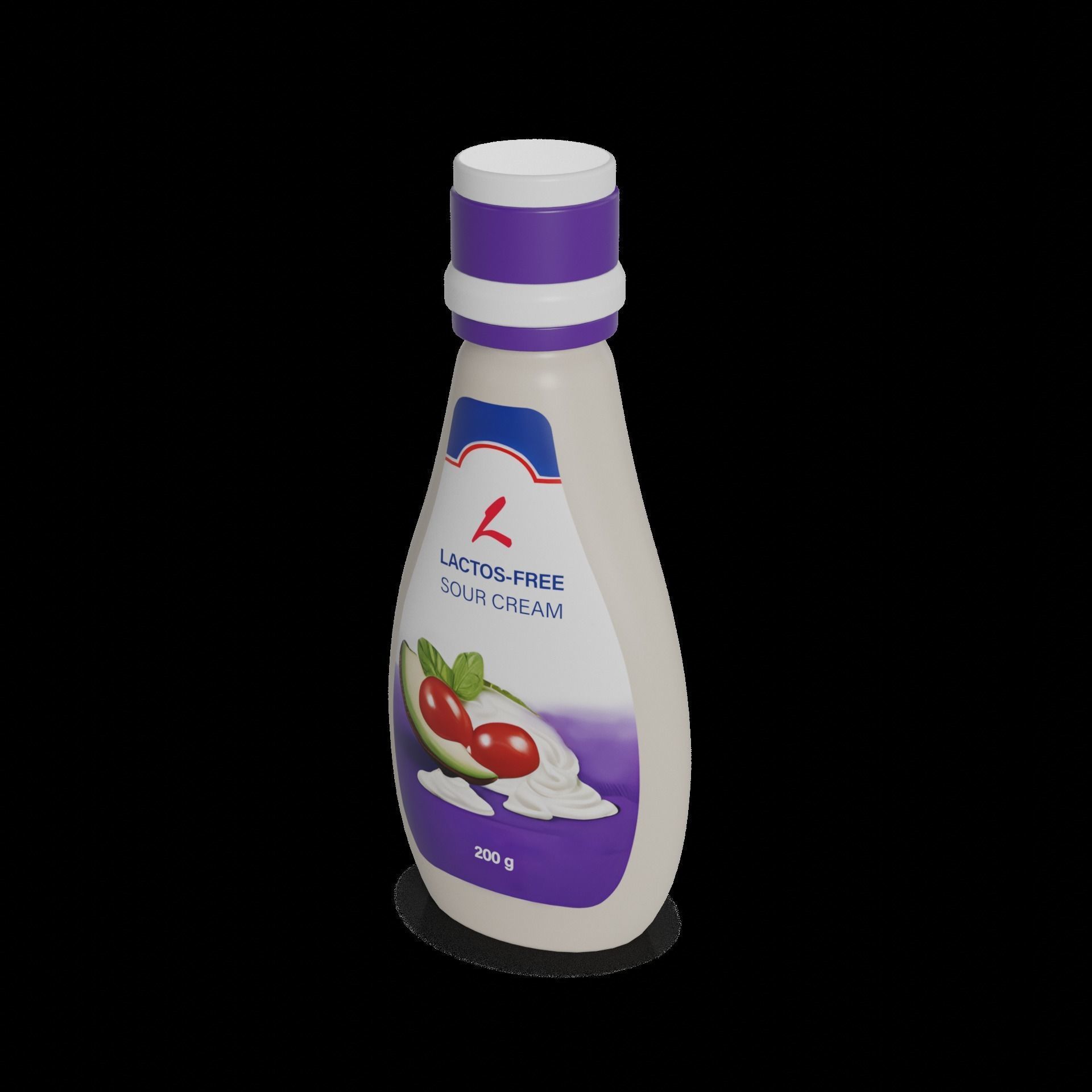 Lactose-free sour cream Lactose-Free Sour Cream Low-poly 3D model_1