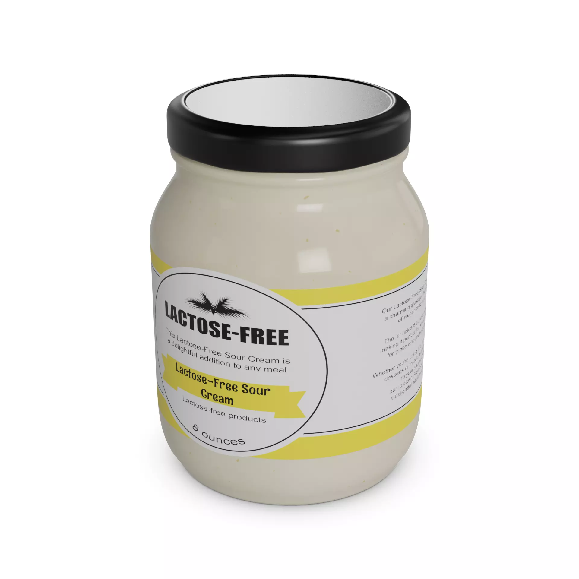 Lactose-free sour cream Lactose-Free Sour Cream Low-poly 3D model_0