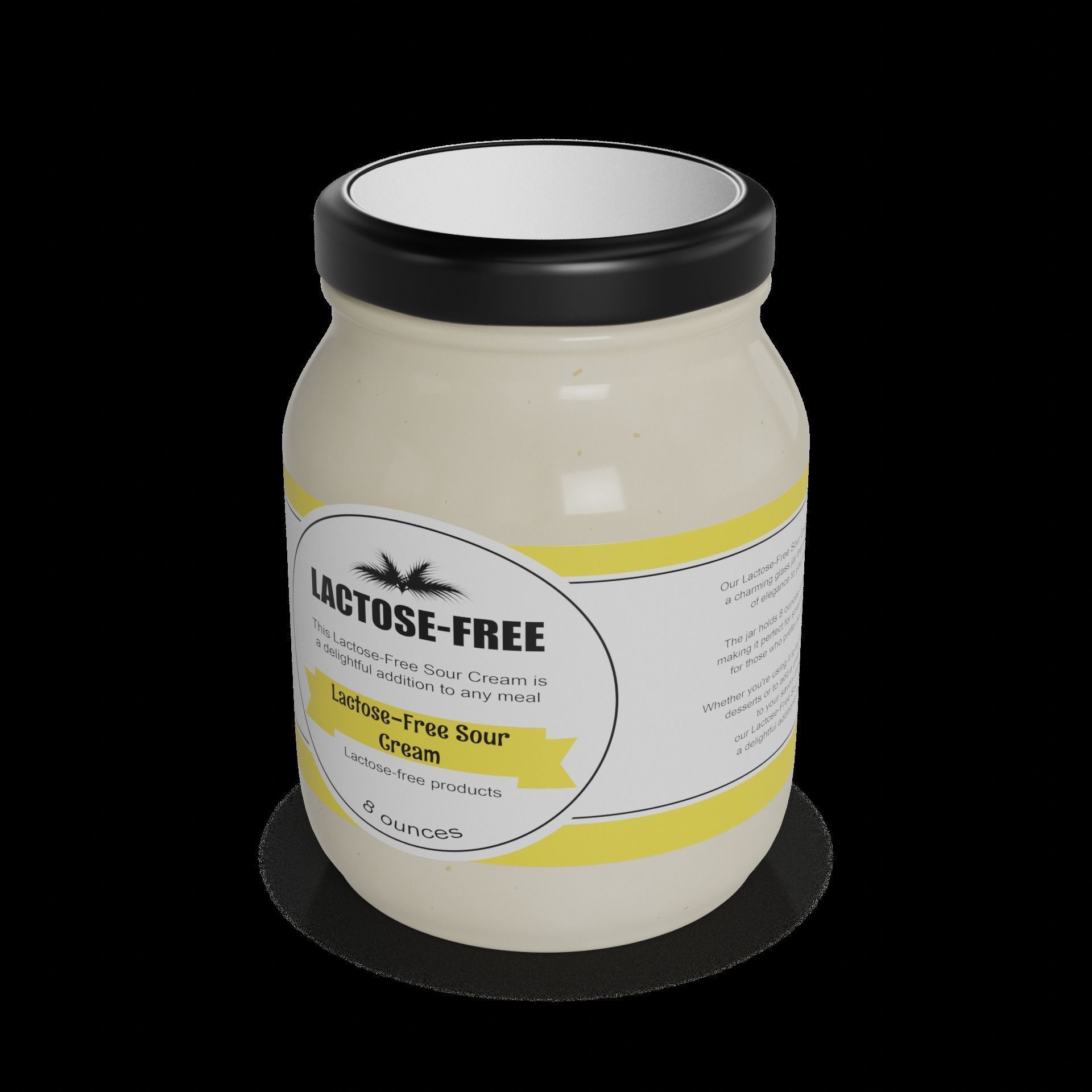 Lactose-free sour cream Lactose-Free Sour Cream Low-poly 3D model_1