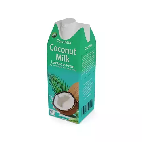 Plantbased milk alternatives Coconut Milk Low-poly 3D model