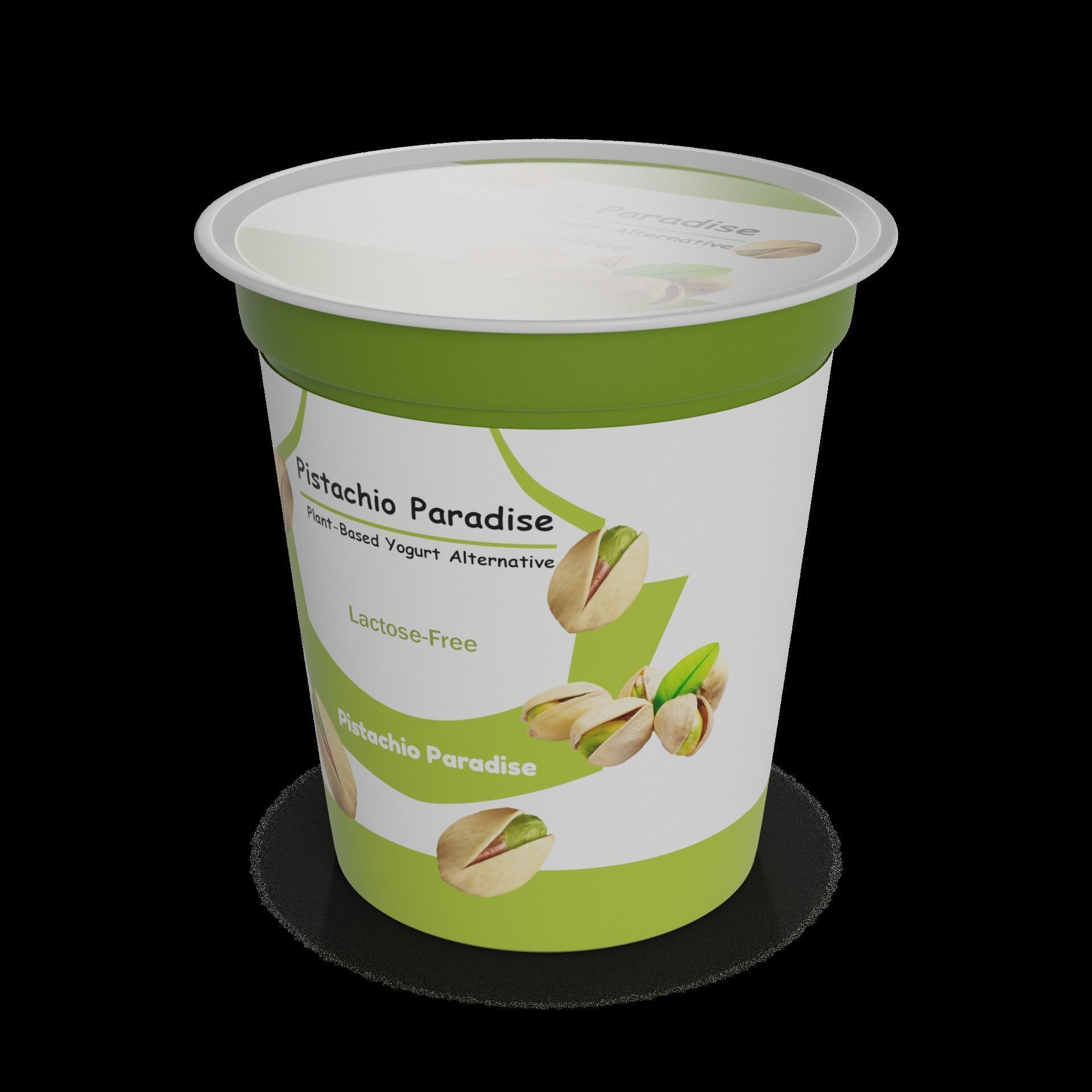 Plantbased yoghurt and dessert alternatives Pistachio Paradise Low-poly 3D model_1