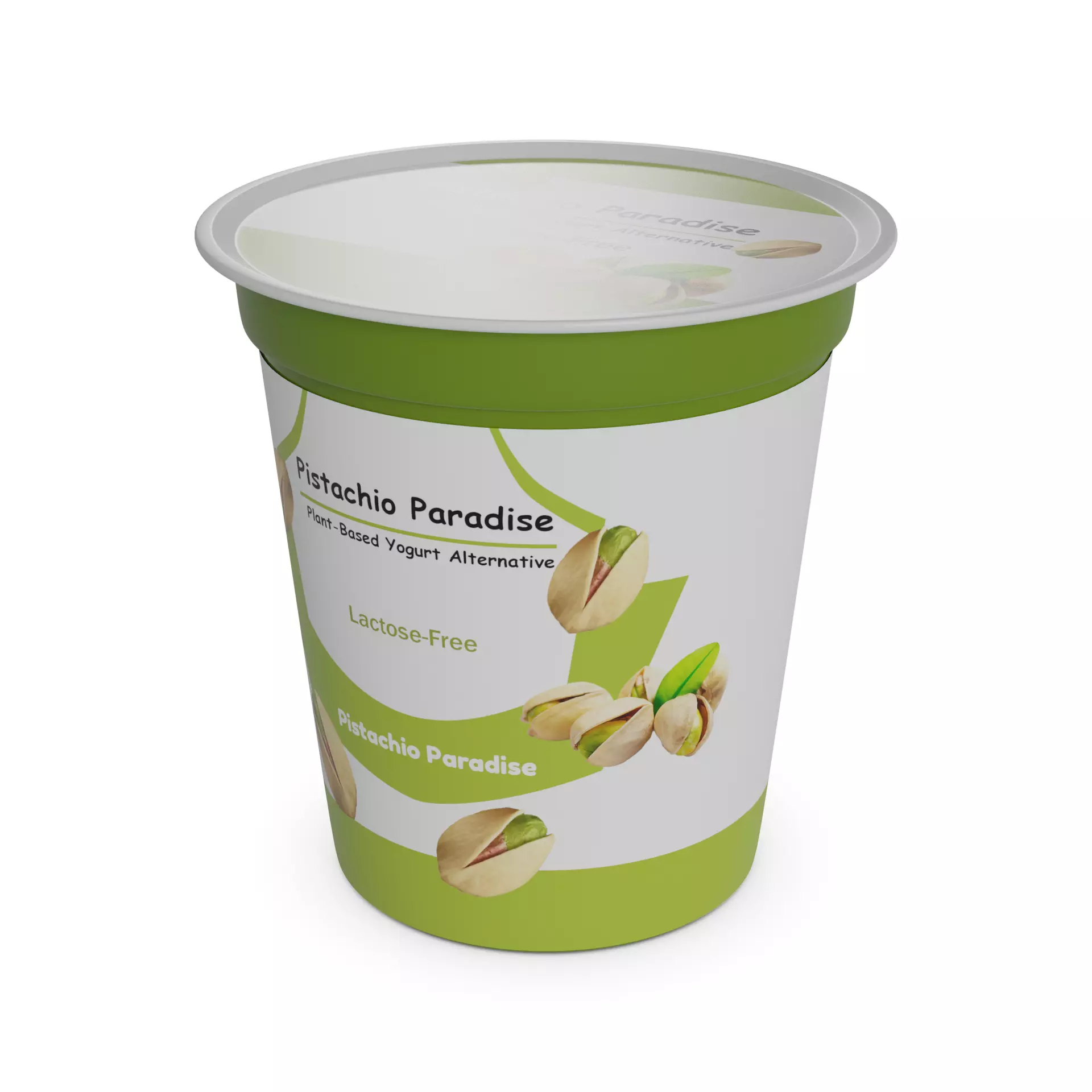 Plantbased yoghurt and dessert alternatives Pistachio Paradise Low-poly 3D model_0