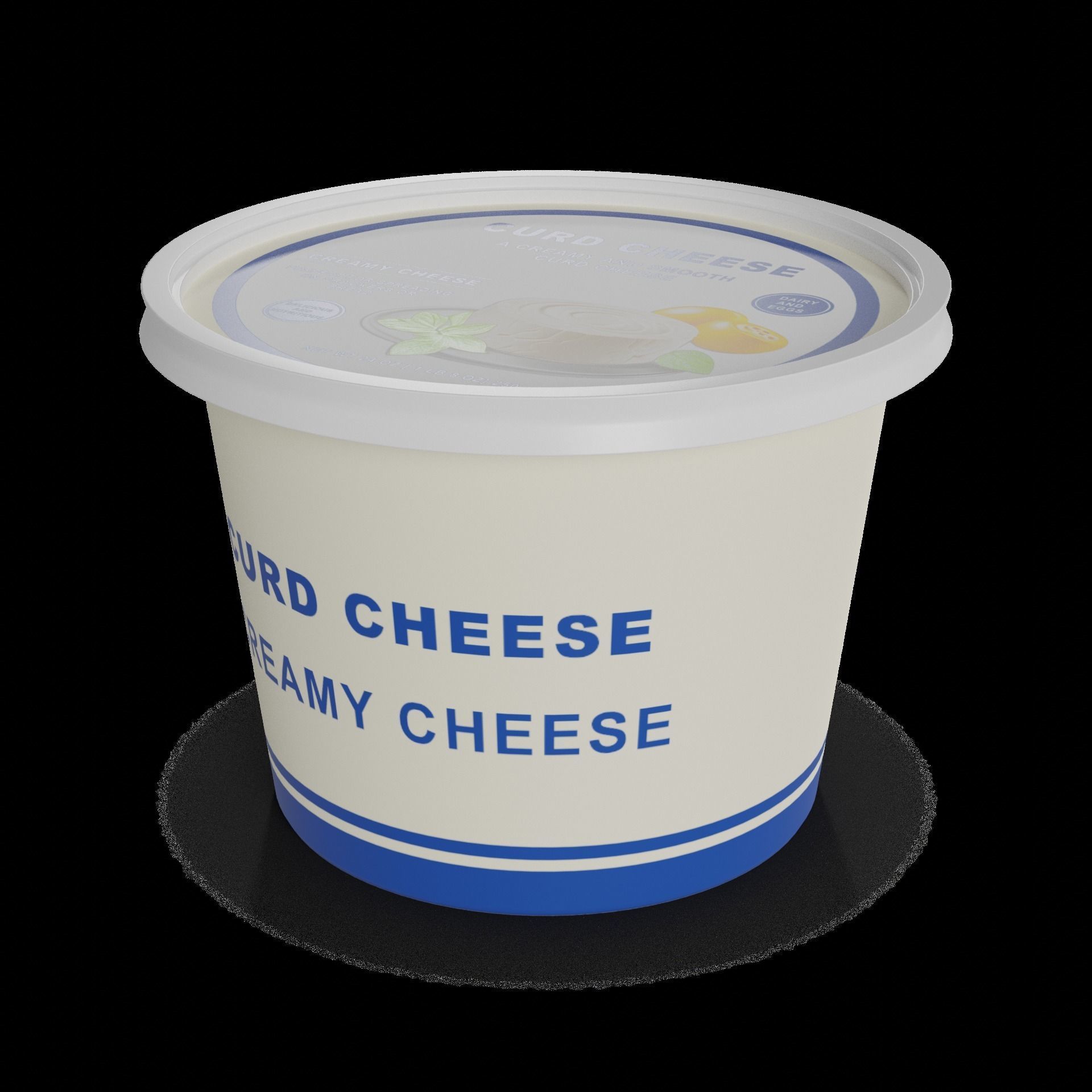 Curd cheese Curd Cheese Low-poly 3D model_1