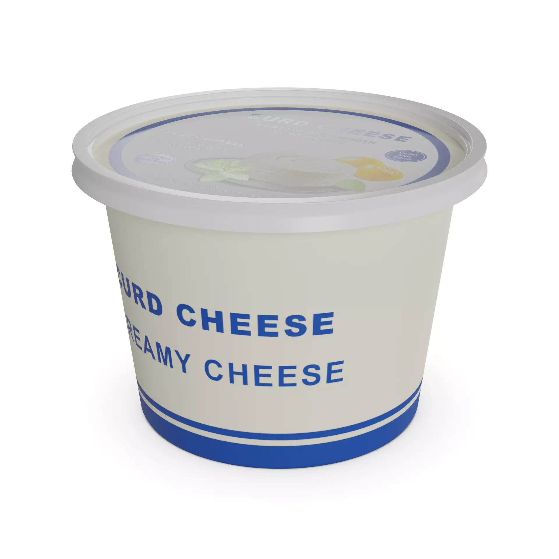 Curd cheese Curd Cheese Low-poly 3D model_0