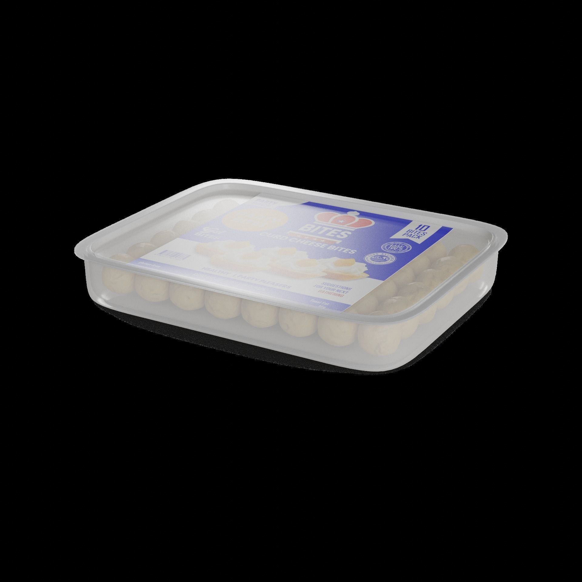 Curd snacks Curd Cheese Bites Party Pack Low-poly 3D model_1