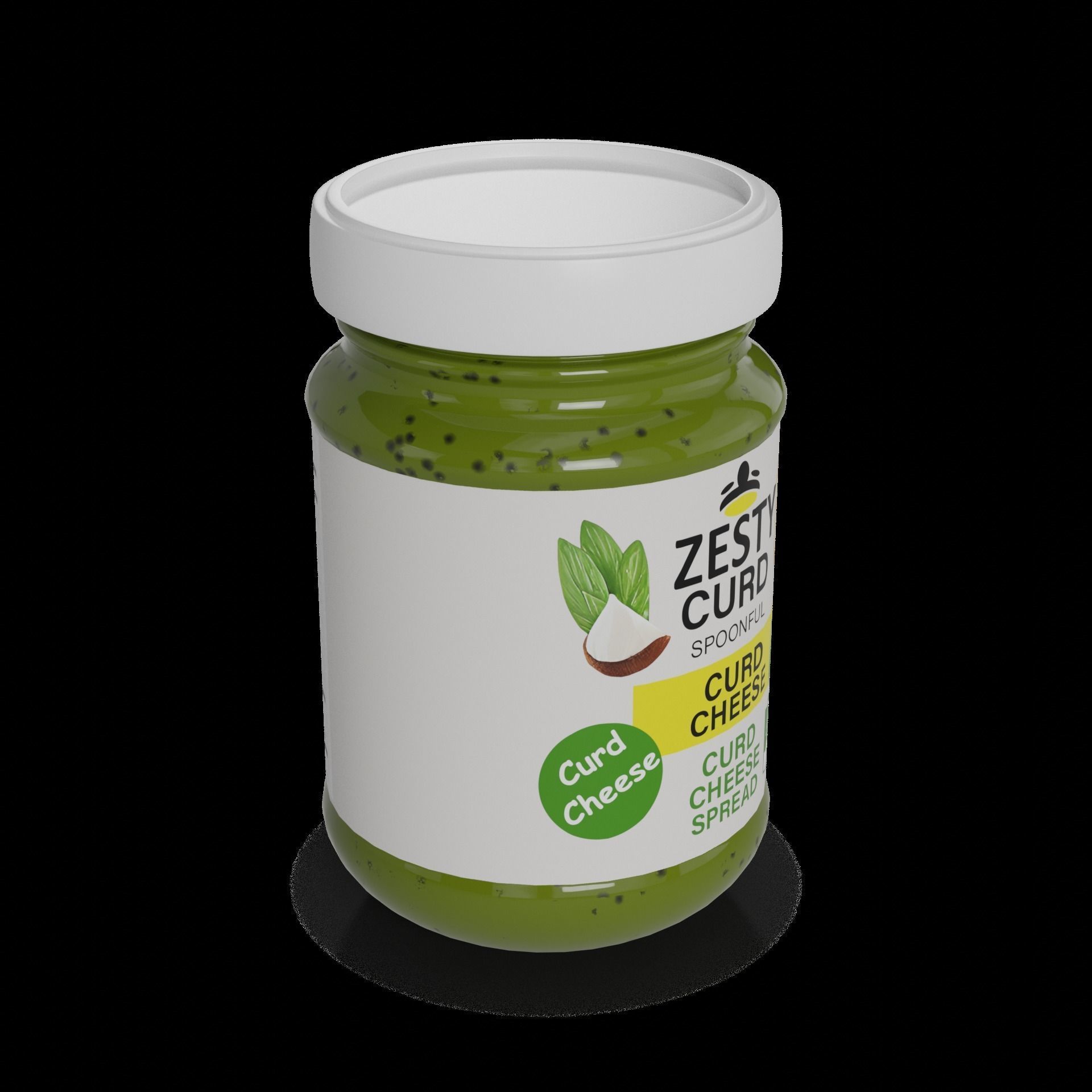 Curd cheese spread Curd Cheese Spread Low-poly 3D model_1