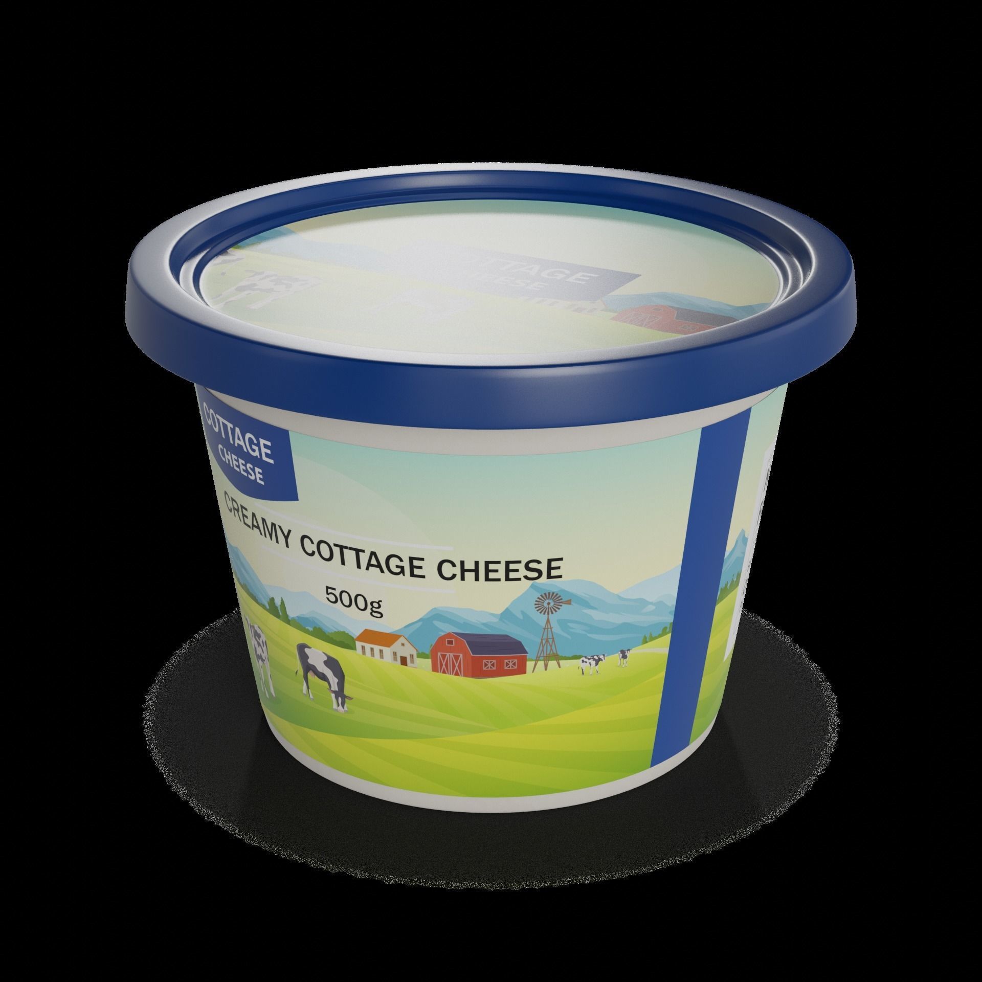 Cottage cheese Cottage Cheese Low-poly 3D model_1