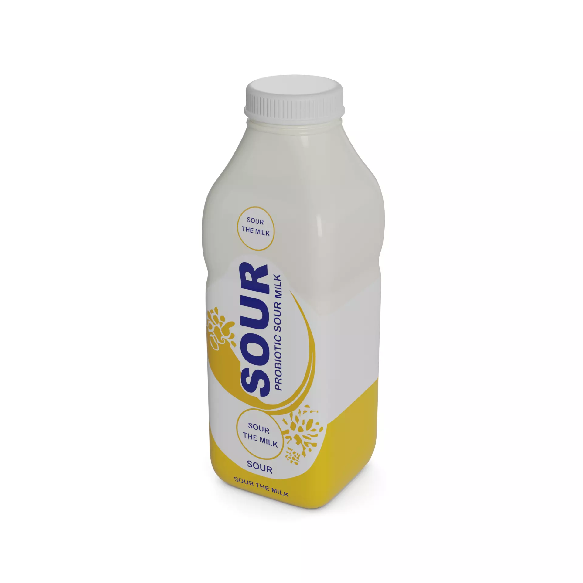 Sour milk Probiotic Sour Milk Low-poly 3D model_0