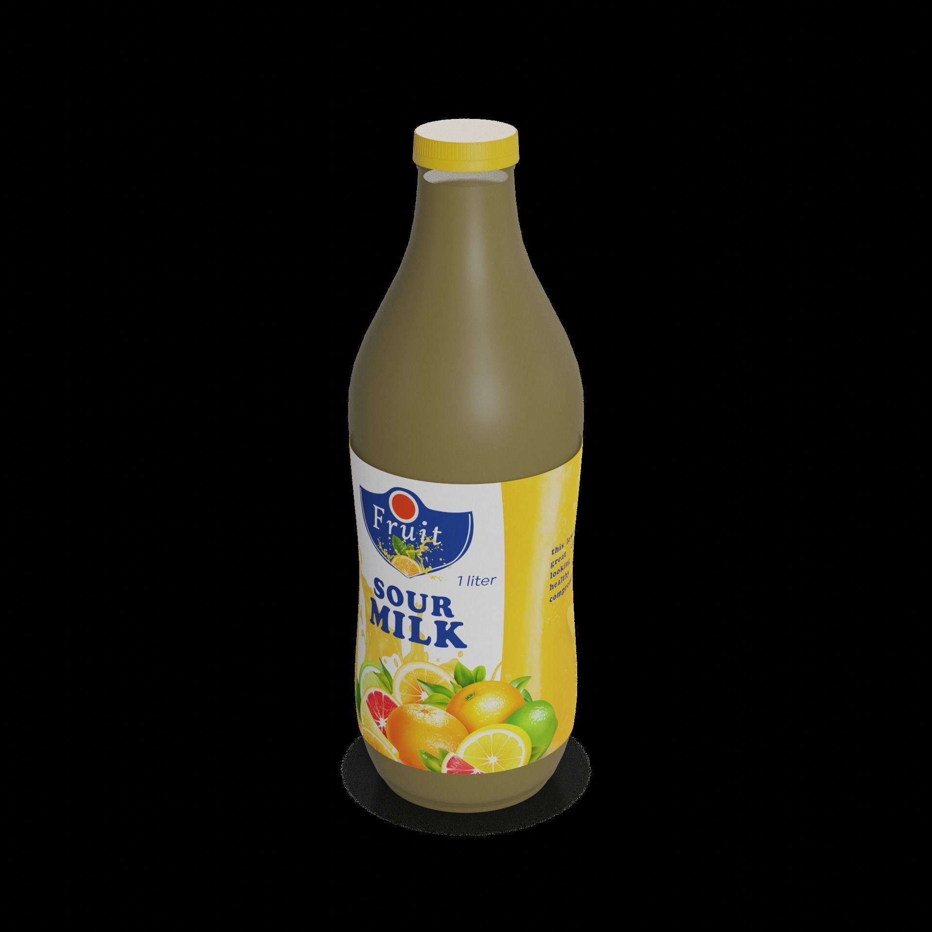 Sour milk Low-Fat Sour Milk 3D model_1