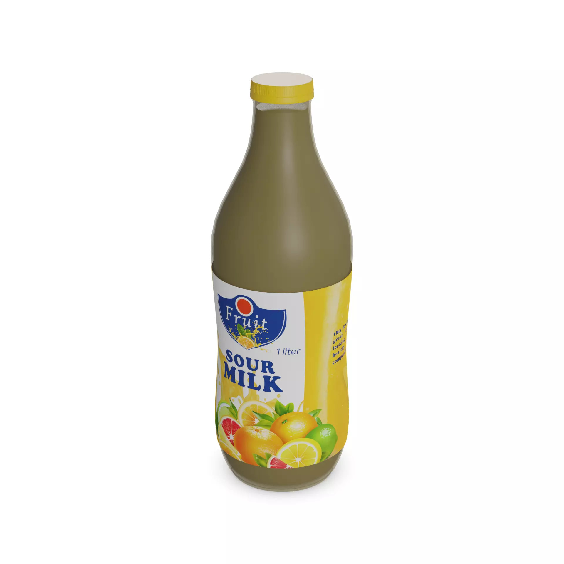 Sour milk Low-Fat Sour Milk 3D model_0