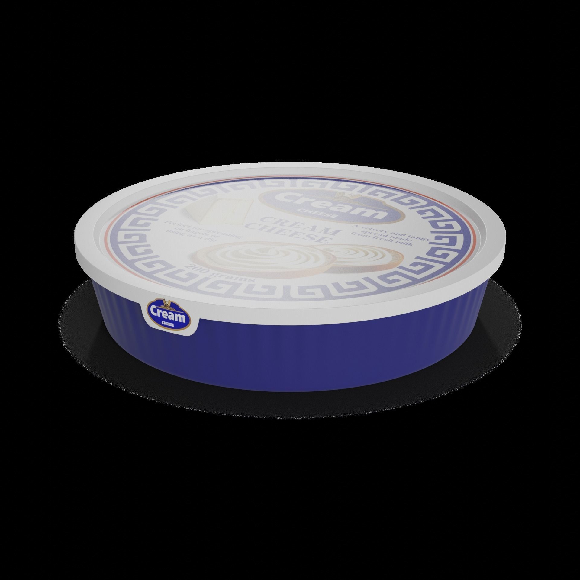 Spreads Cream Cheese Low-poly 3D model_1