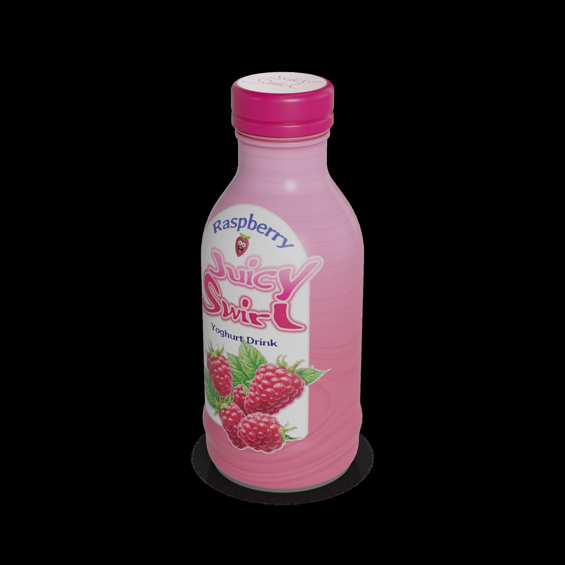 Yoghurt drinks Raspberry Yoghurt Drink Low-poly 3D model_1