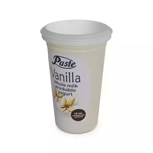 Yoghurt drinks Yoghurt Drink - Vanilla Low-poly 3D model
