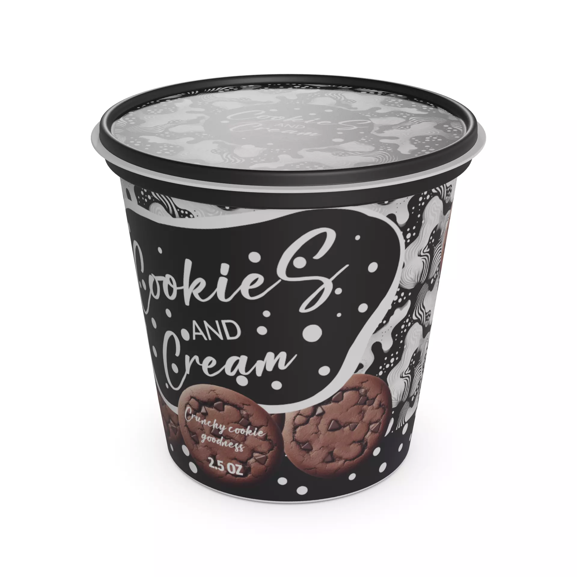 Flavored yoghurts Cookies and Cream Low-poly 3D model_0