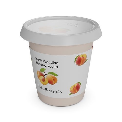 Flavored yoghurts Peach Paradise Low-poly 3D model