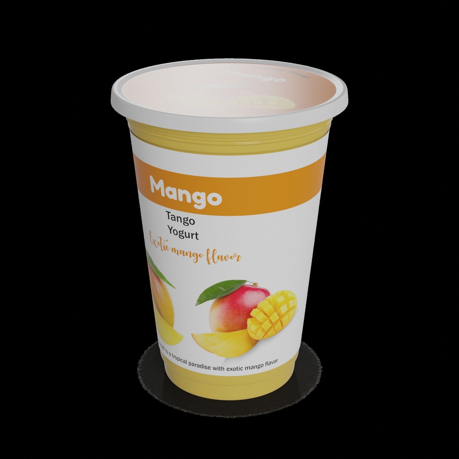 Flavored yoghurts Mango Tango 3D model_1