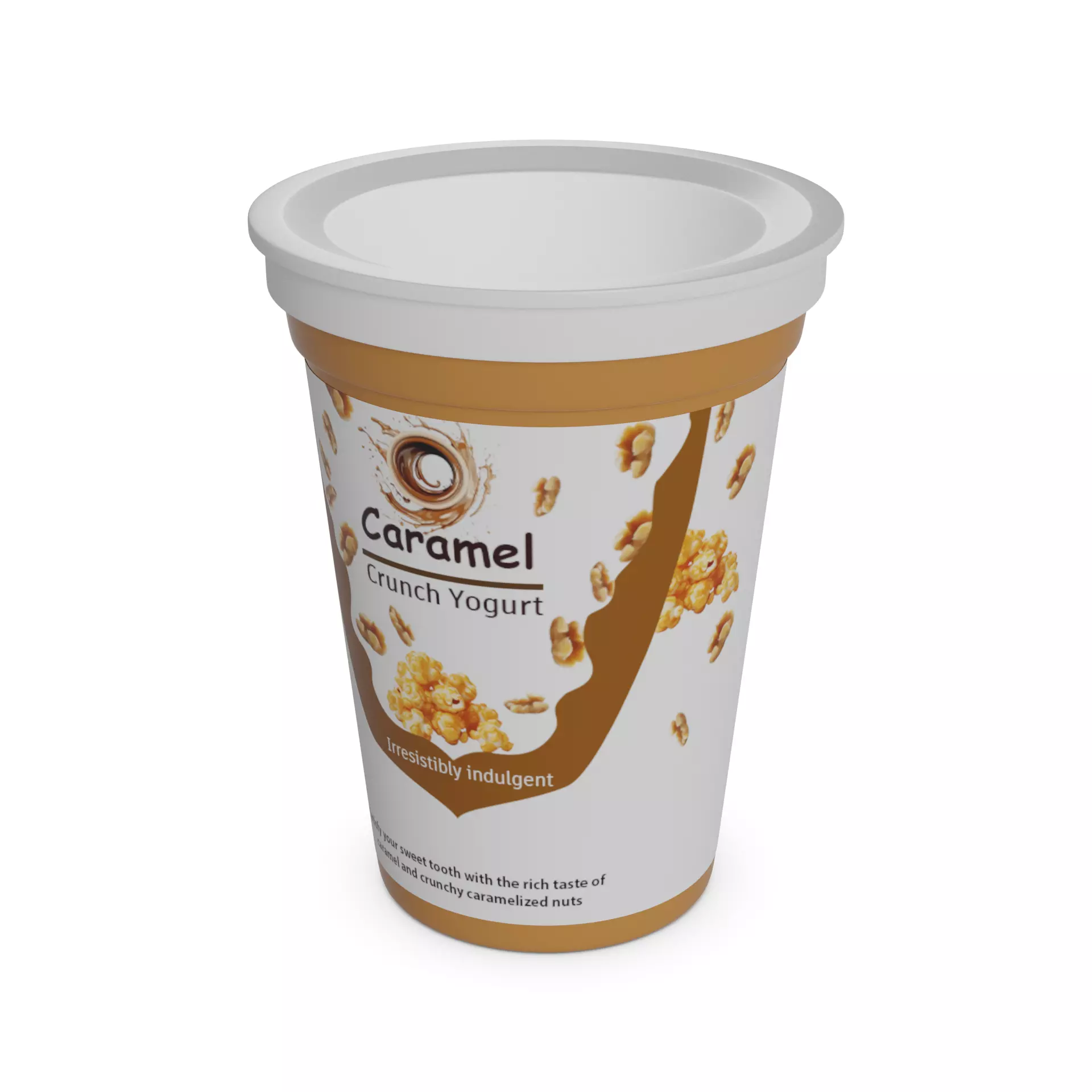 Flavored yoghurts Caramel Crunch Low-poly 3D model_0