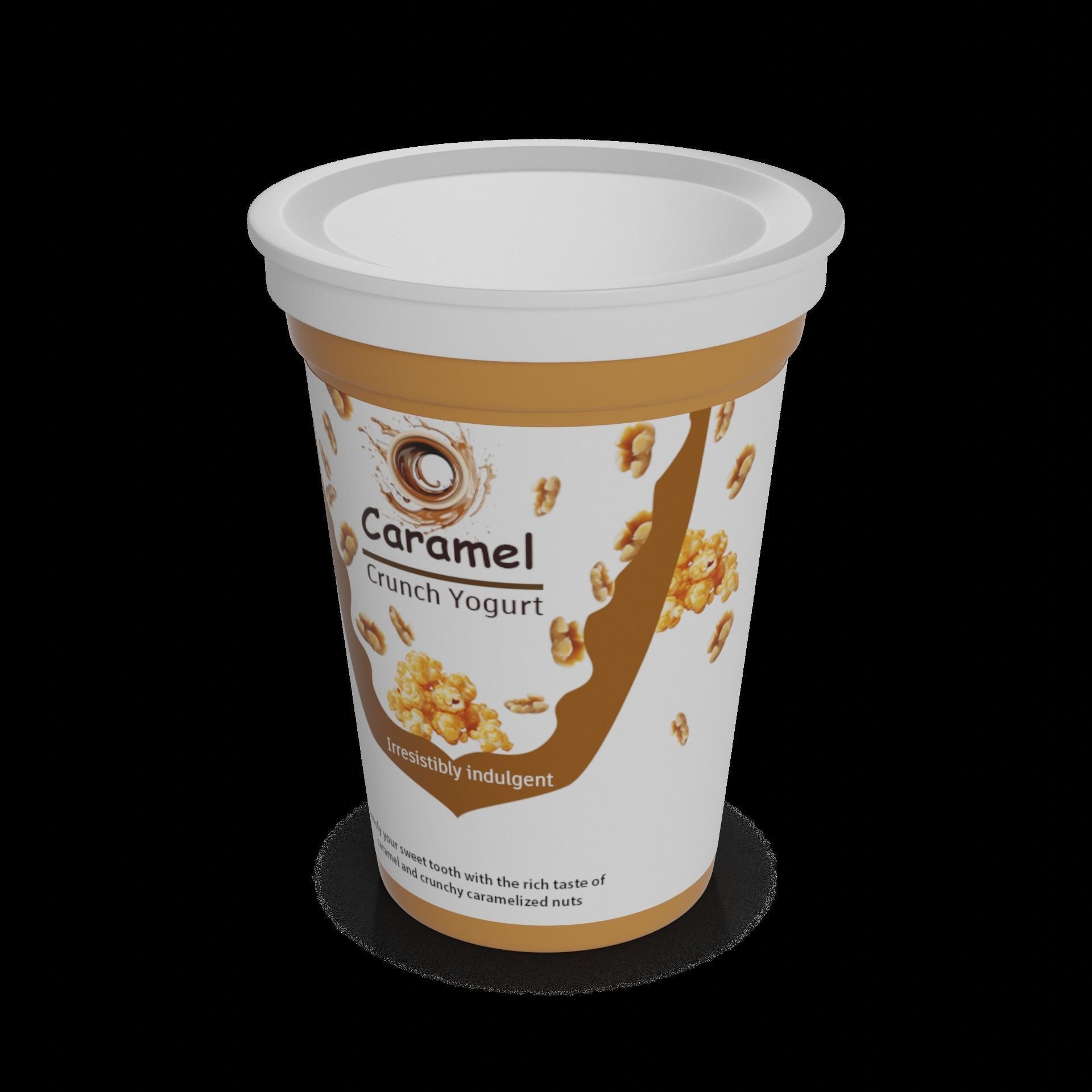 Flavored yoghurts Caramel Crunch Low-poly 3D model_1