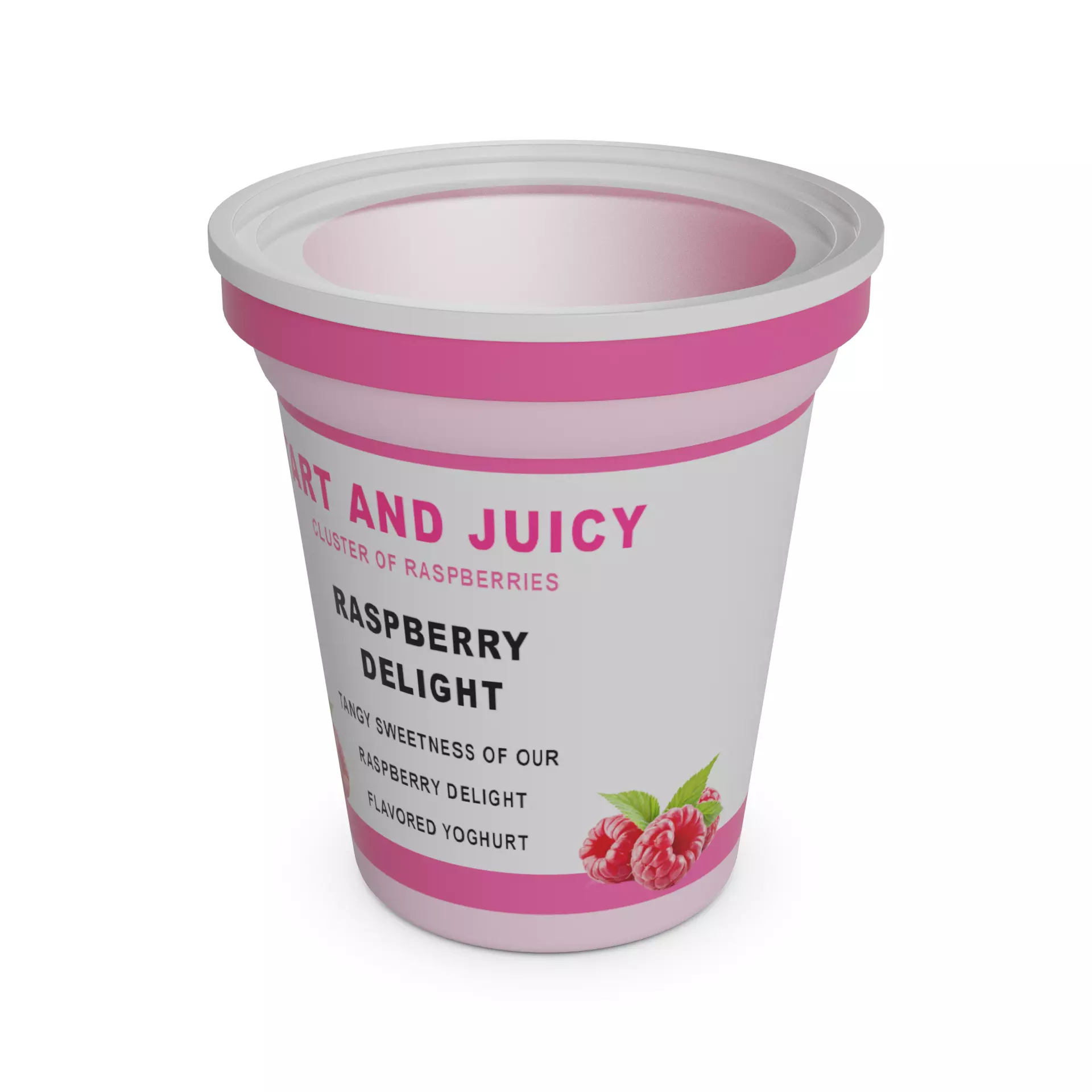Flavored yoghurts Raspberry Delight Low-poly 3D model_0