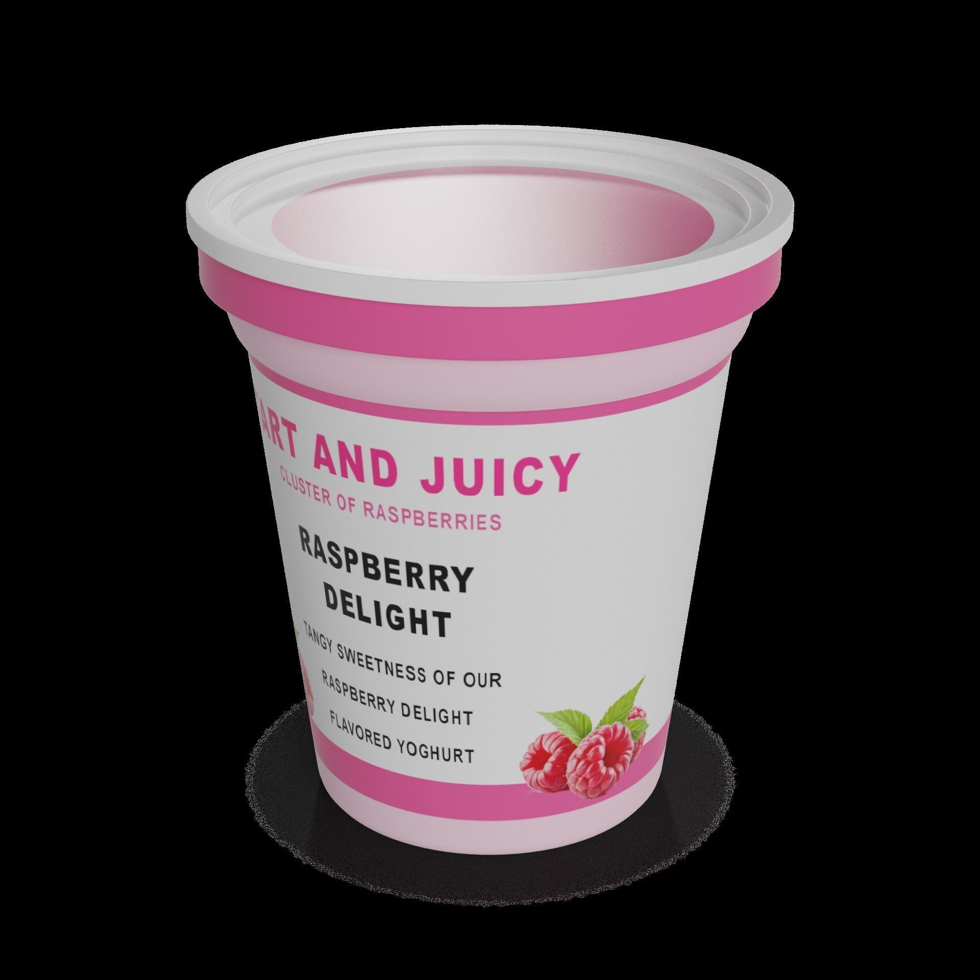Flavored yoghurts Raspberry Delight Low-poly 3D model_1