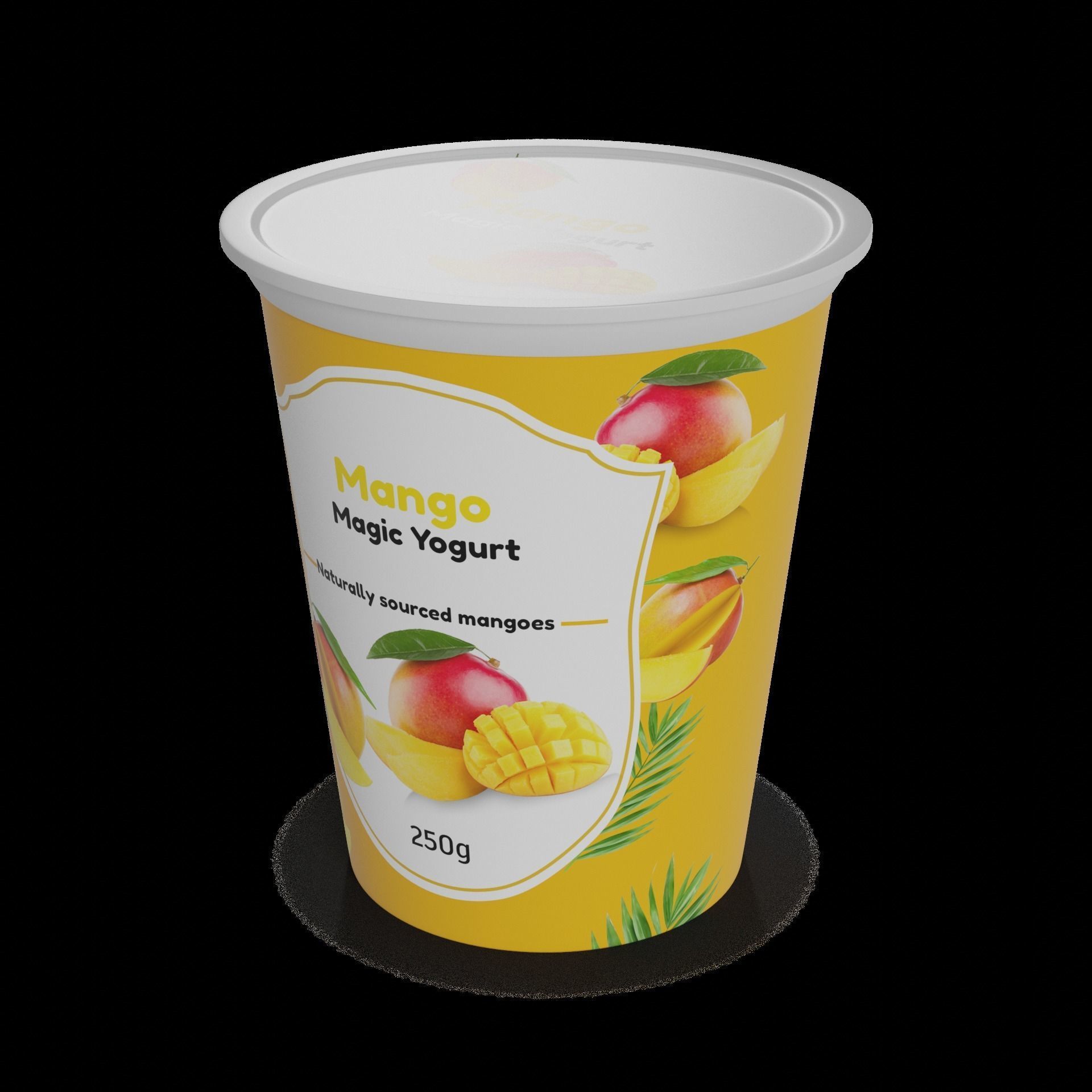 Flavored yoghurts Mango Magic Low-poly 3D model_1