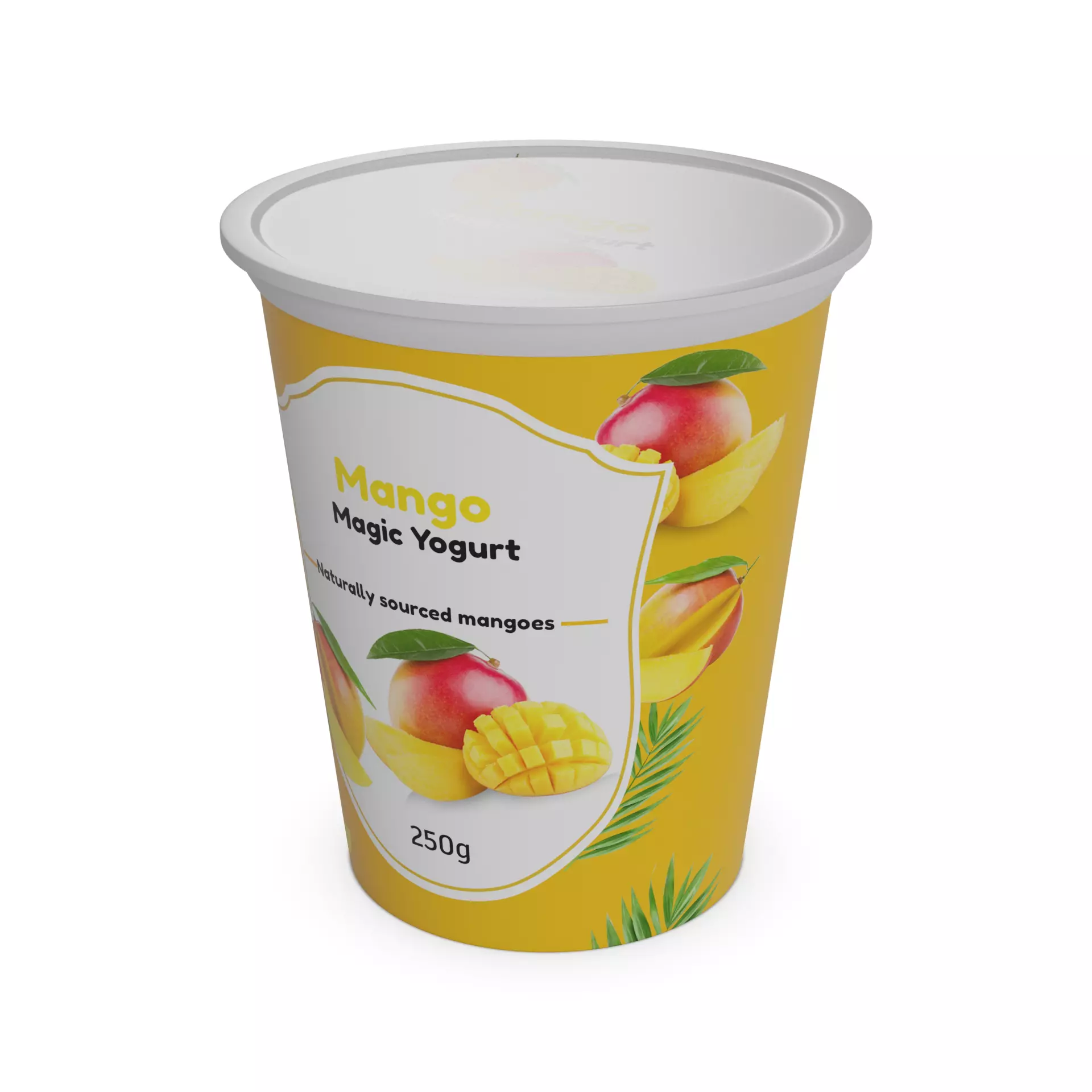 Flavored yoghurts Mango Magic Low-poly 3D model_0