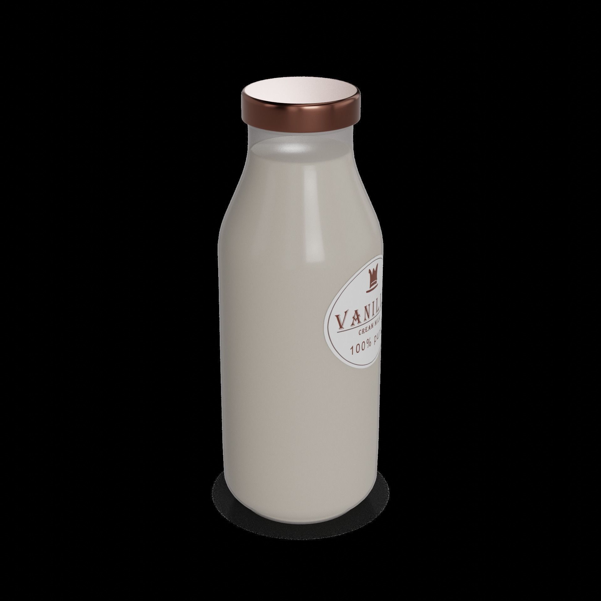 Milk drinks Vanilla Milkshake Low-poly 3D model_1