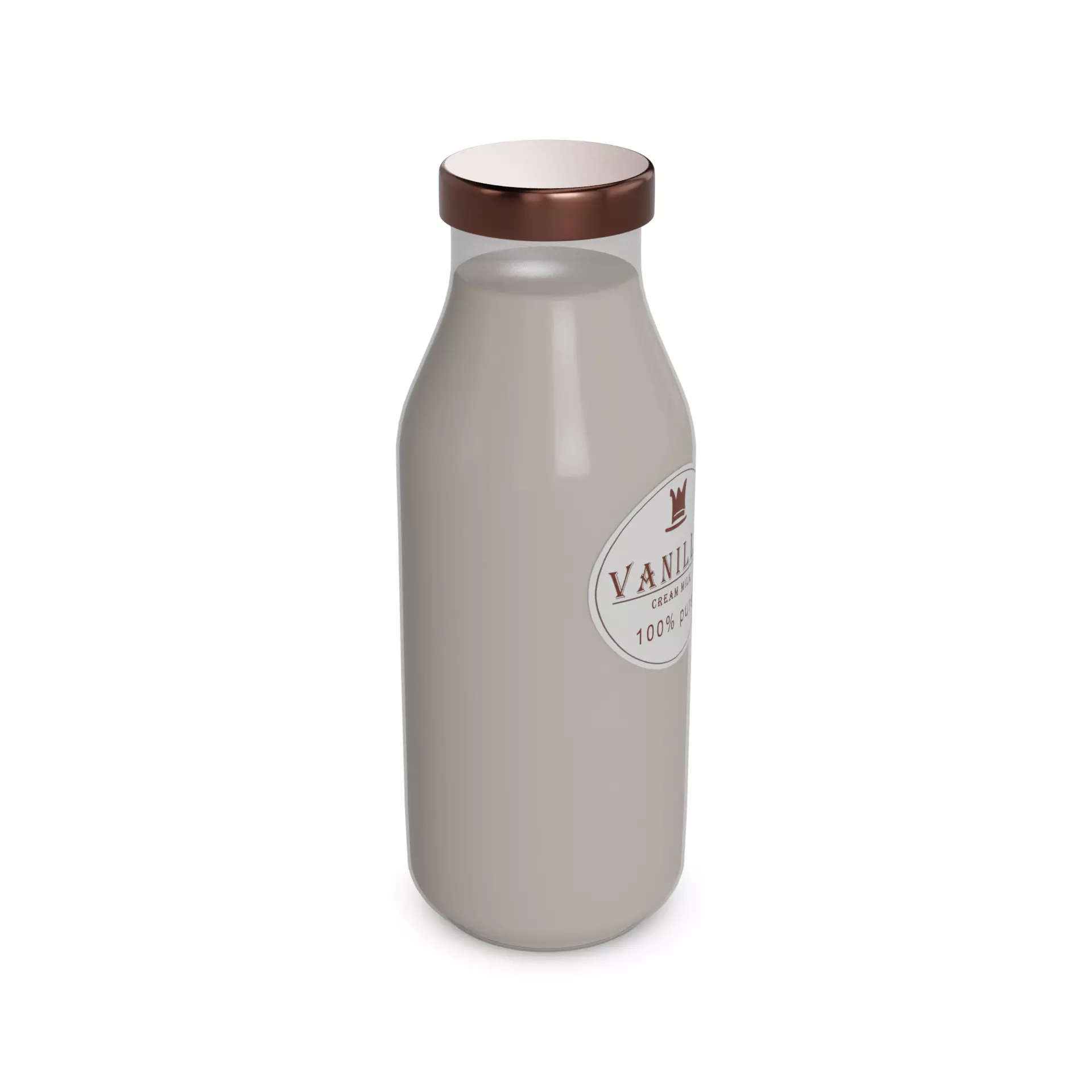 Milk drinks Vanilla Milkshake Low-poly 3D model_0