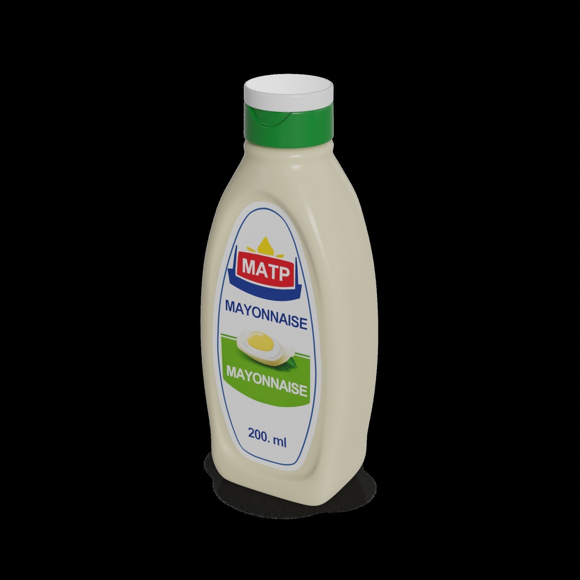 Mayonnaise Mayonnaise Low-poly 3D model_1