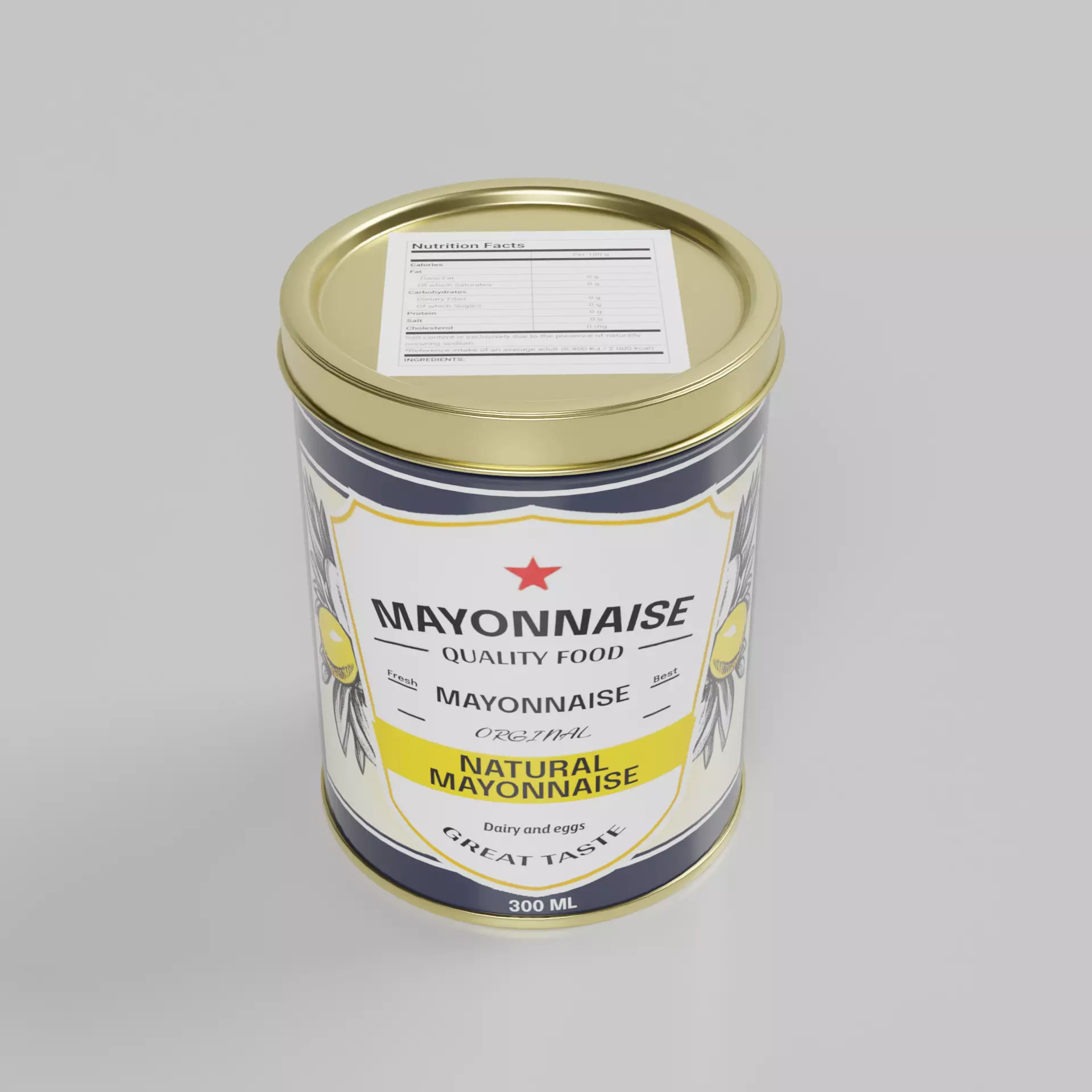 Mayonnaise Mayonnaise Low-poly 3D model_4