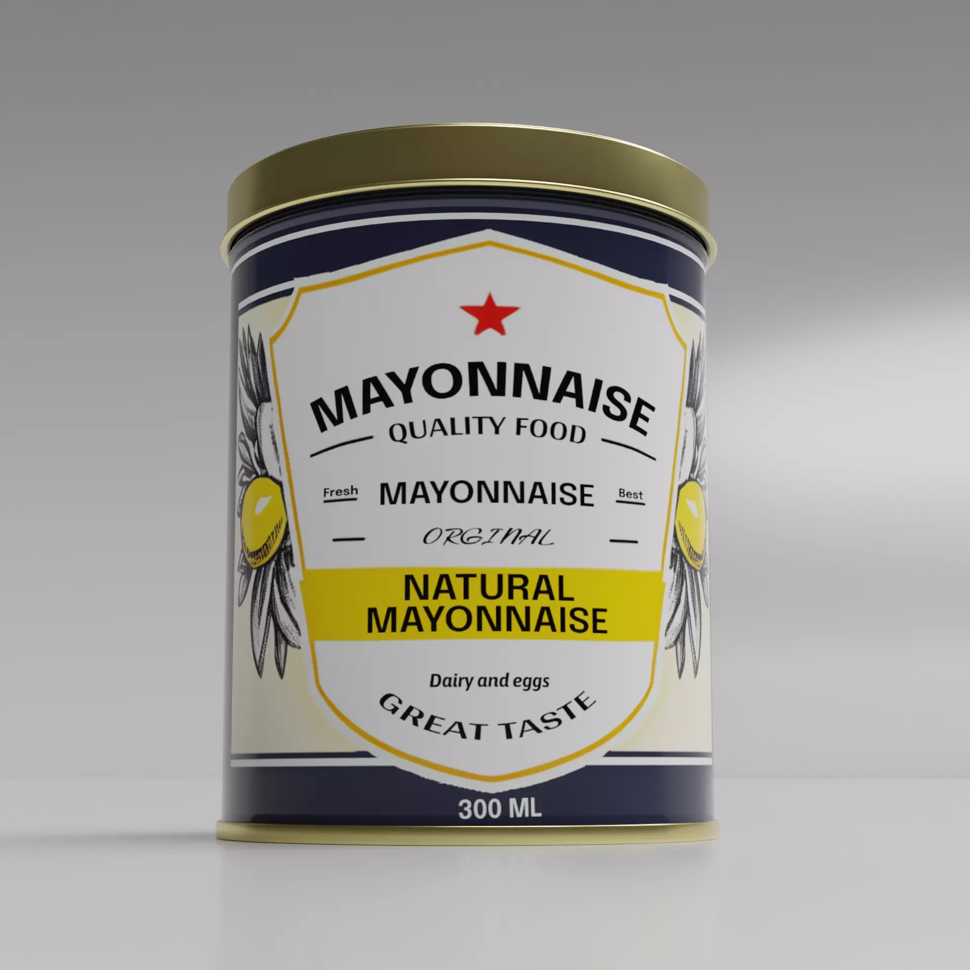 Mayonnaise Mayonnaise Low-poly 3D model_2