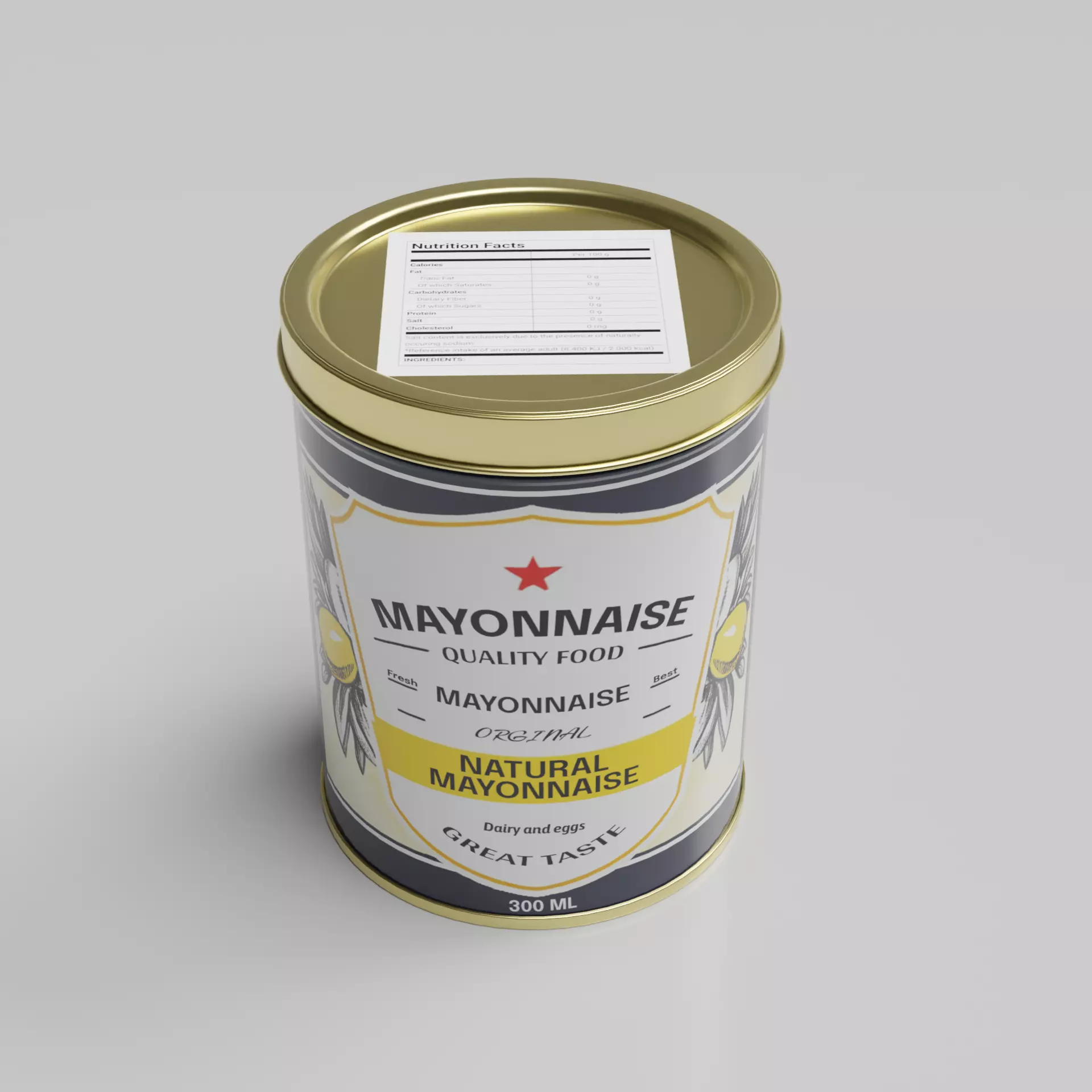 Mayonnaise Mayonnaise Low-poly 3D model_1
