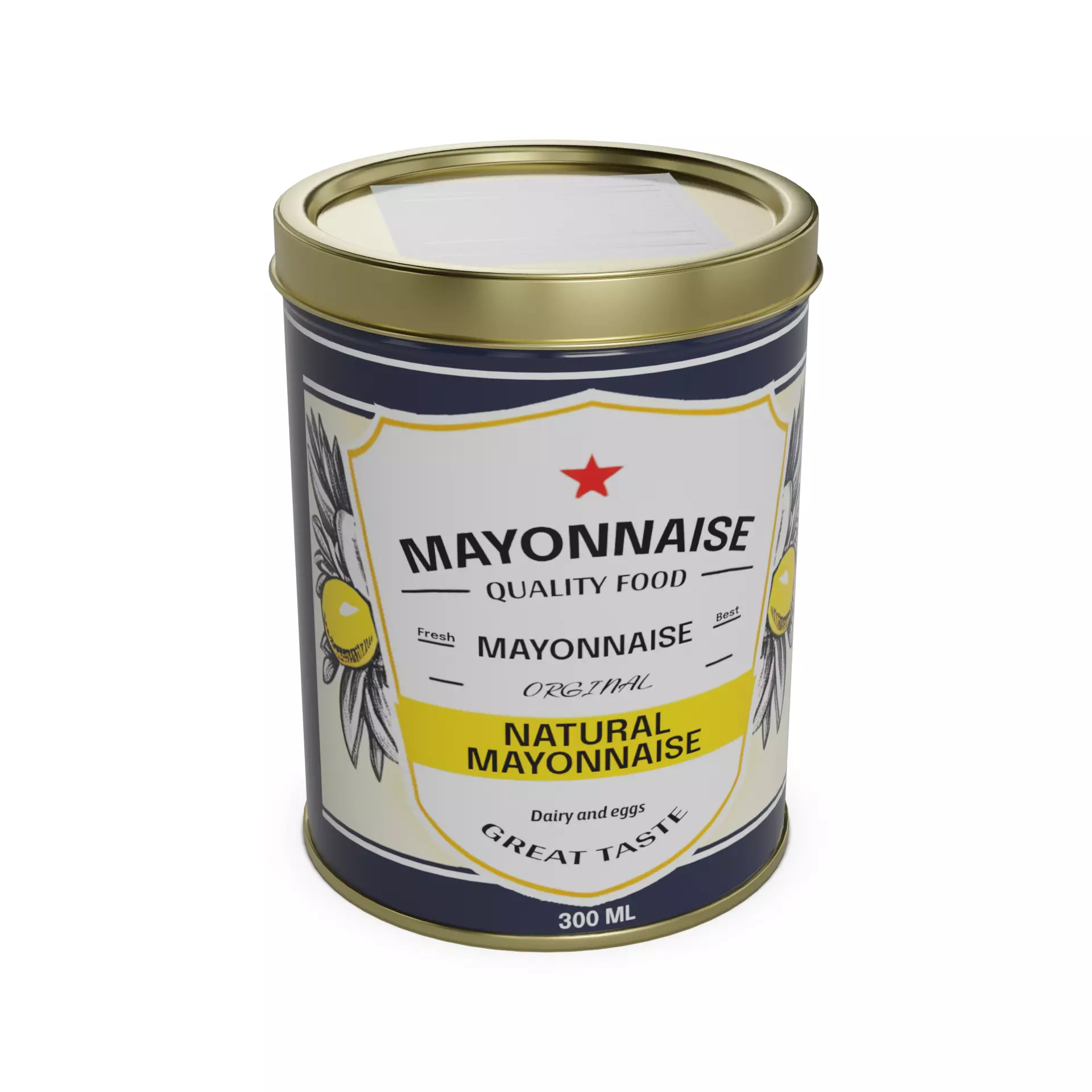 Mayonnaise Mayonnaise Low-poly 3D model_0