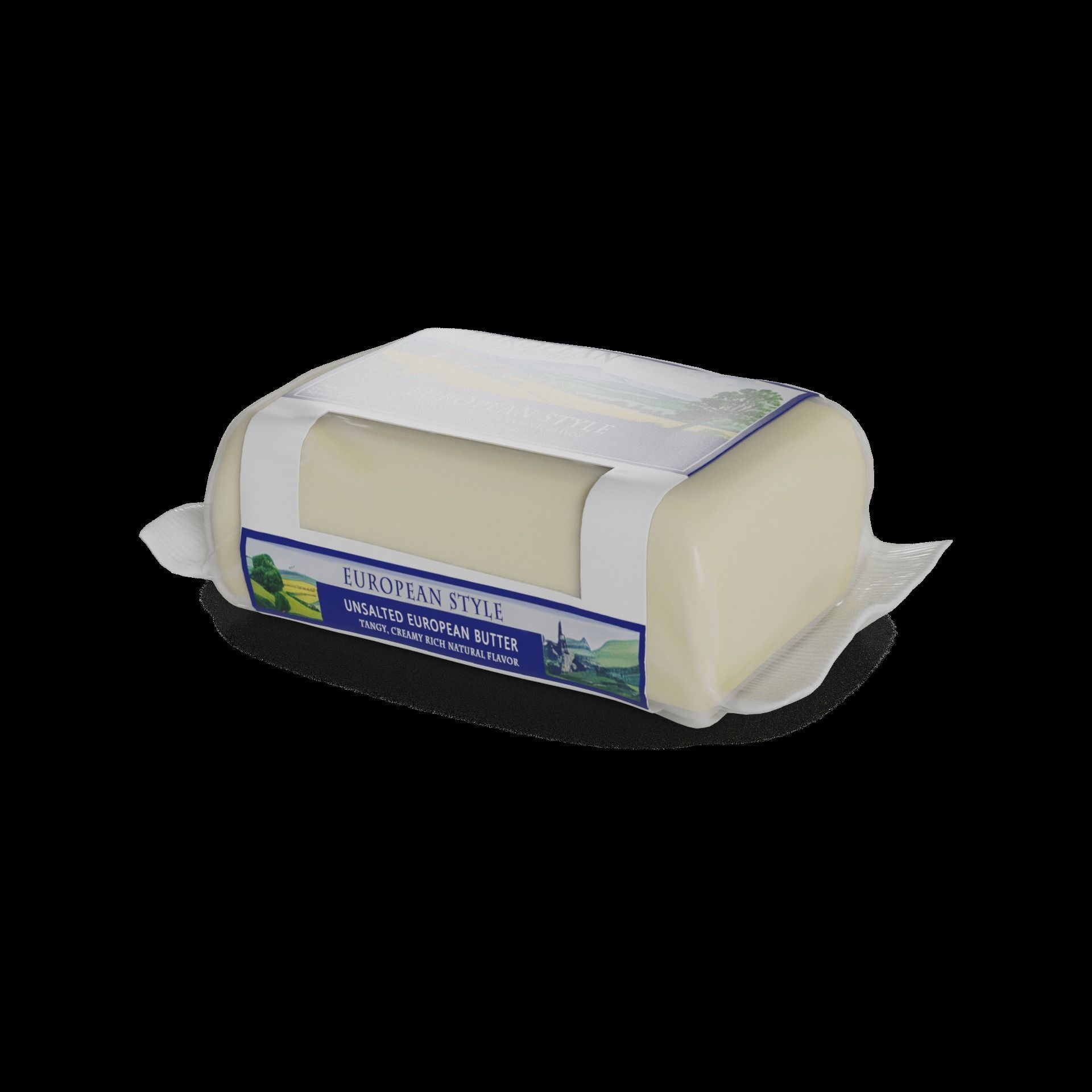 Butter European Style Butter Low-poly 3D model_1