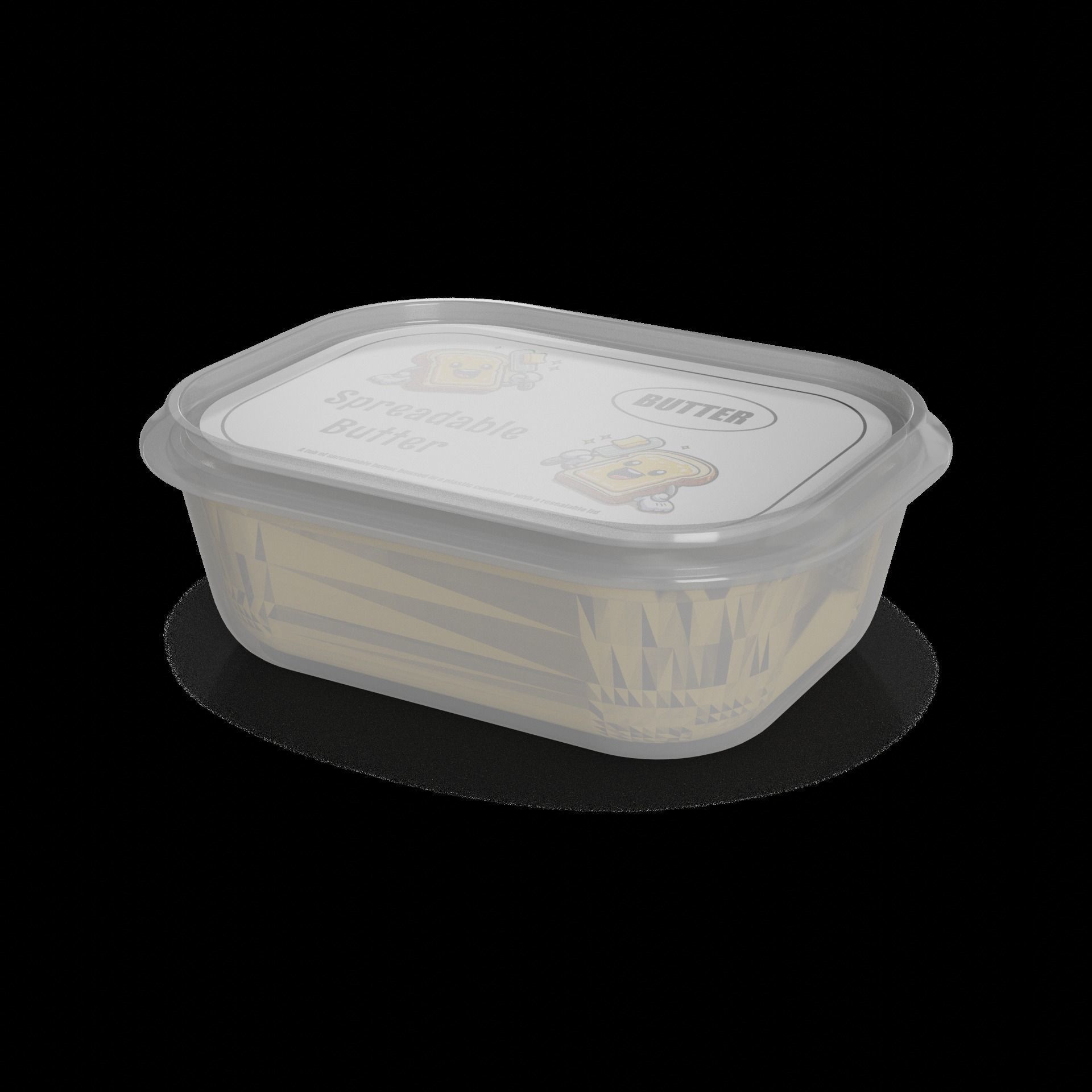 Butter Spreadable Butter Low-poly 3D model_1