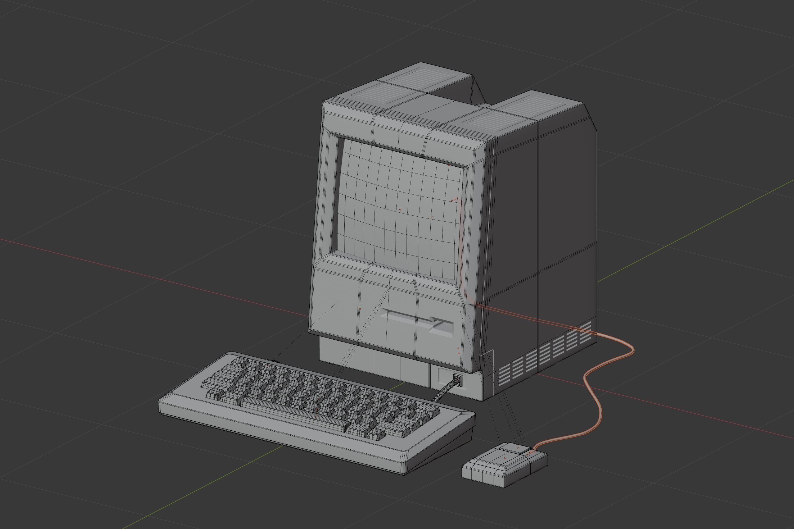Retro desktop computer 3D model_5