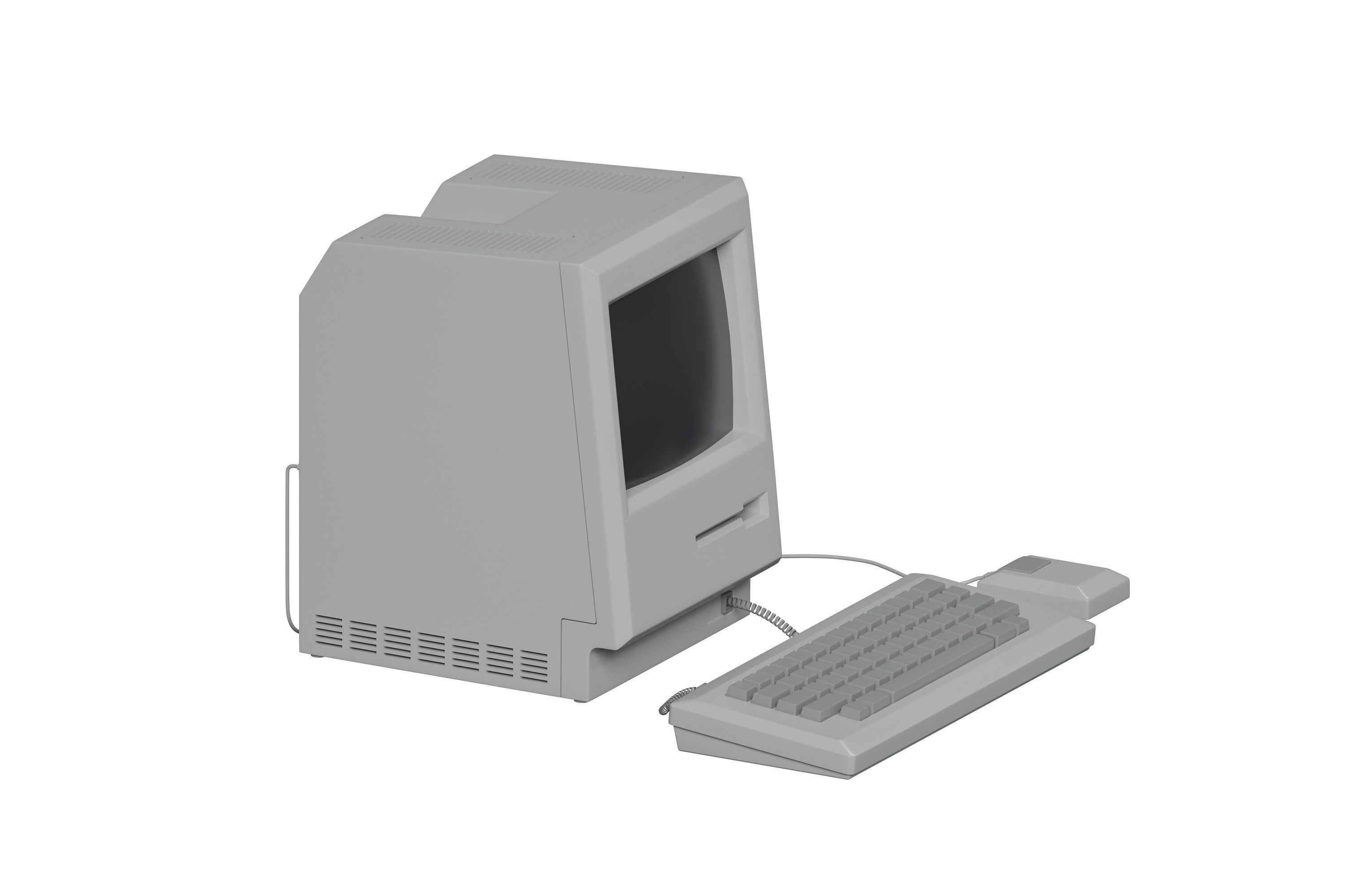 Retro desktop computer 3D model_3
