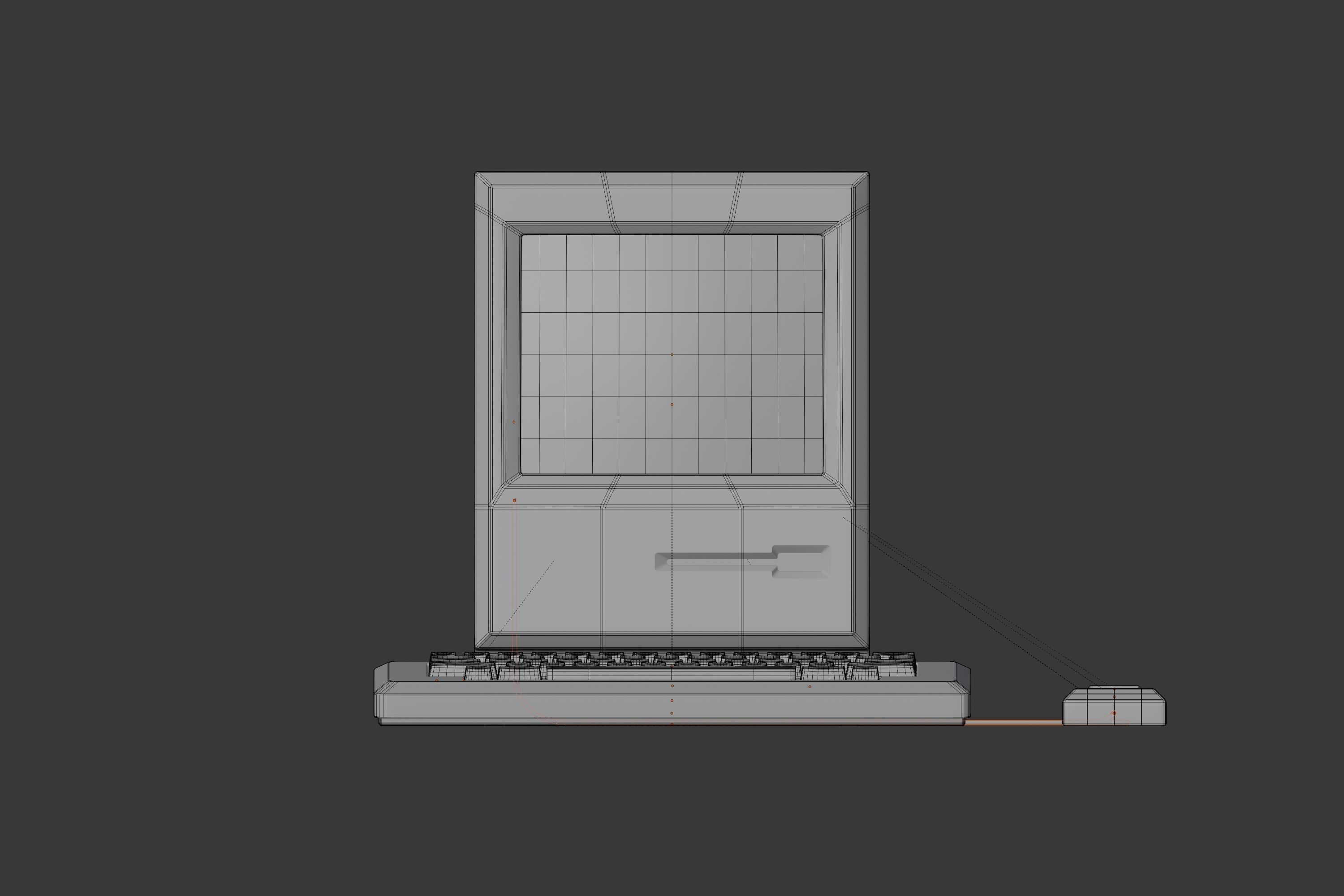 Retro desktop computer 3D model_4