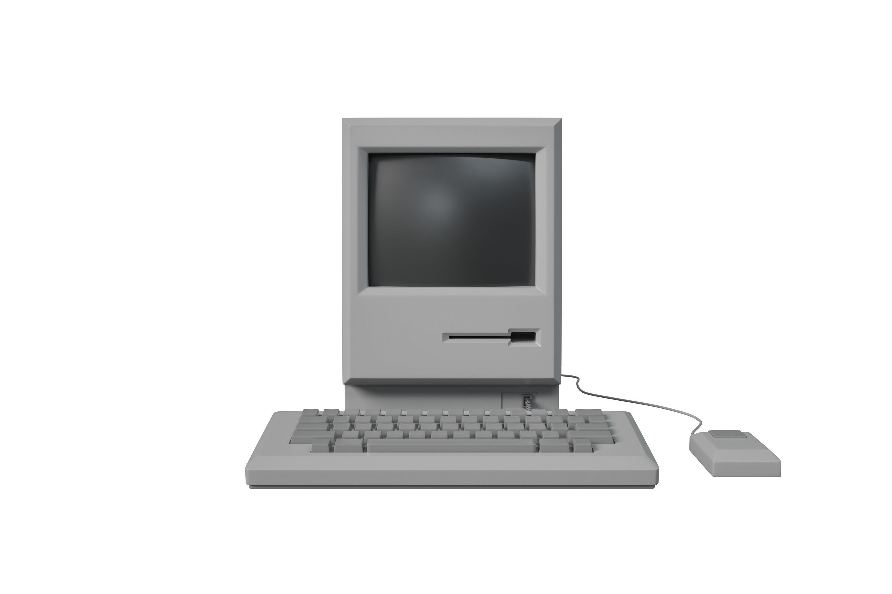 Retro desktop computer 3D model_1