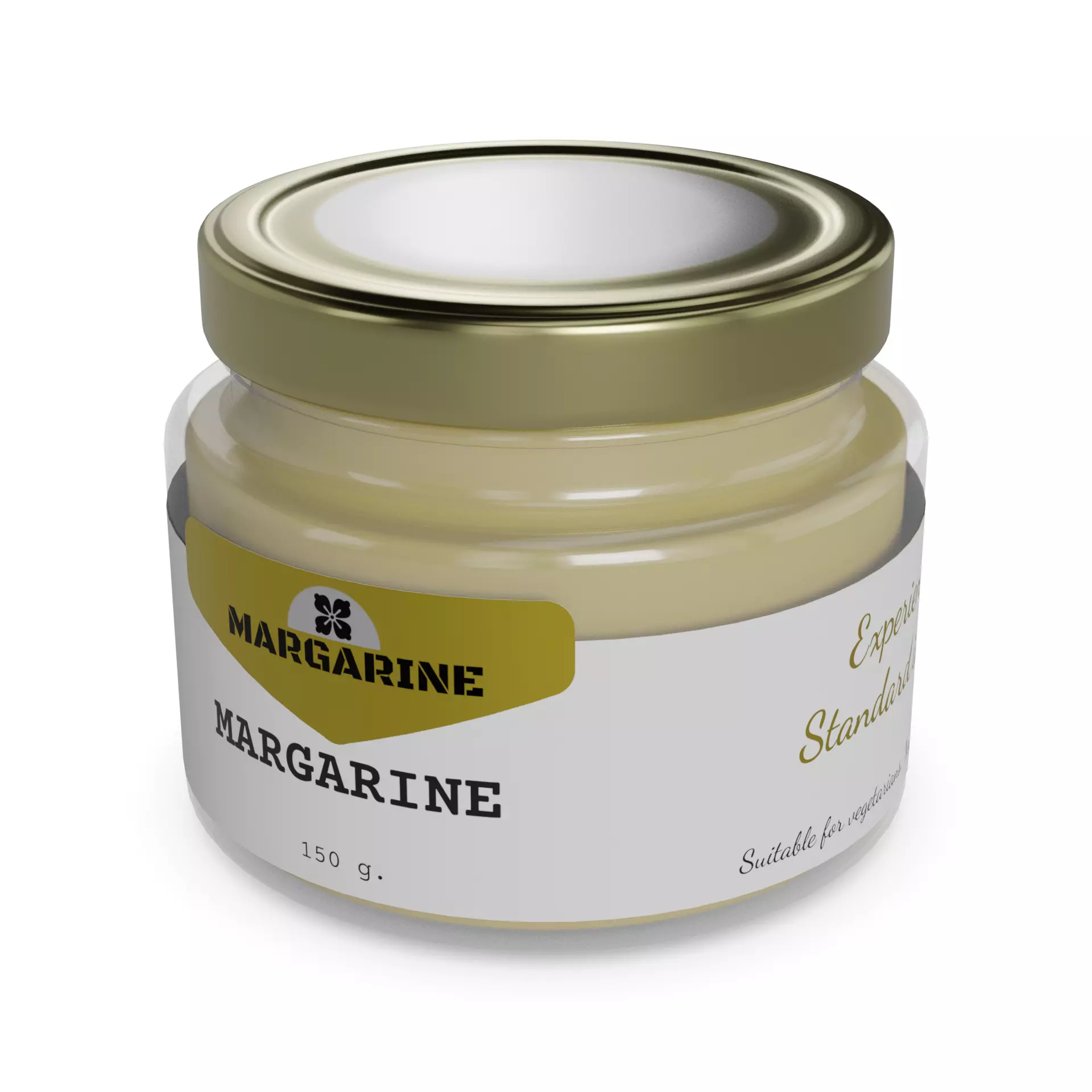 Margarine Margarine in a Glass Jar Low-poly 3D model