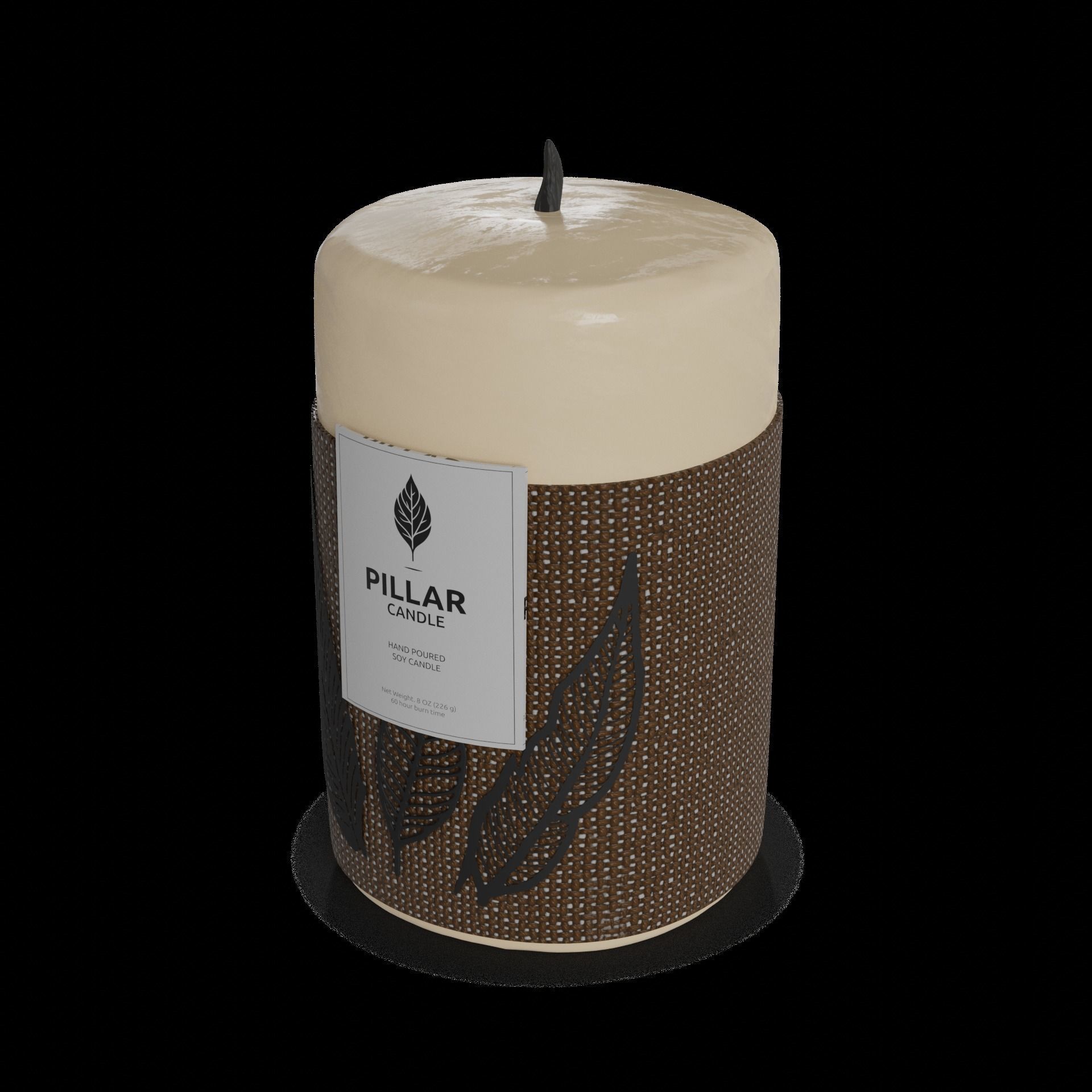 Candles and candleholders Pillar Candle 3D model_1