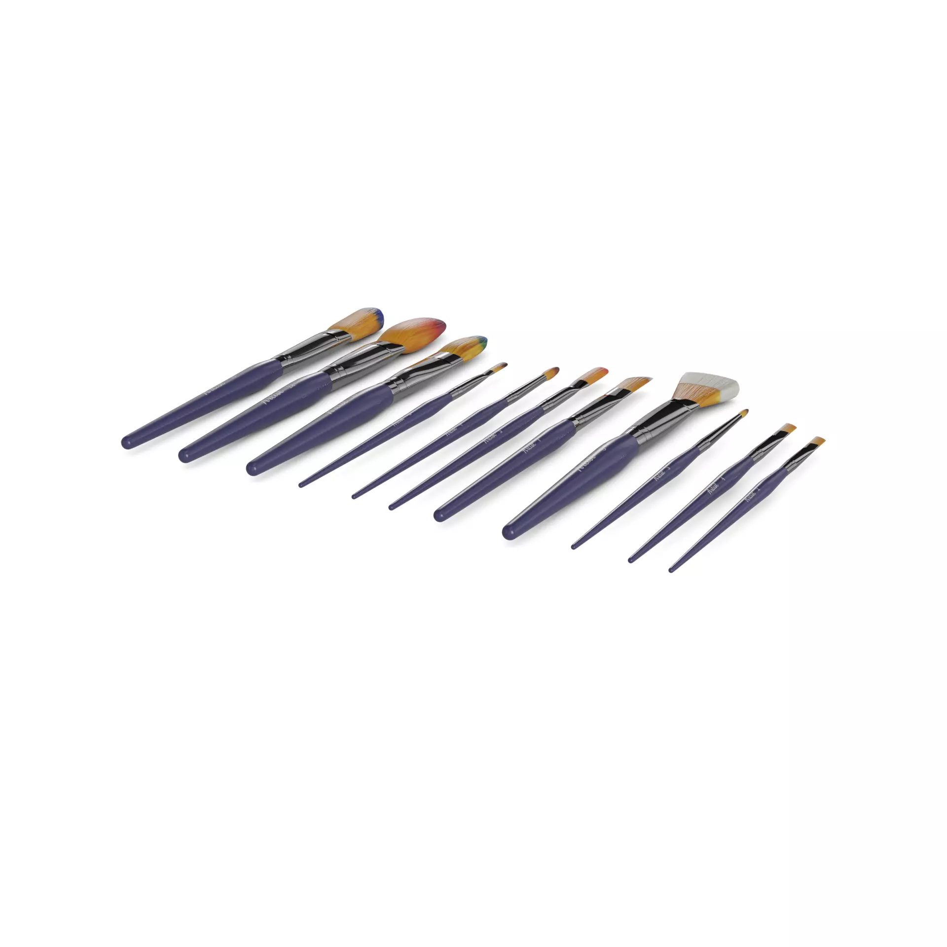 Art and drawing supplies Watercolor Brush Set 3D model_0