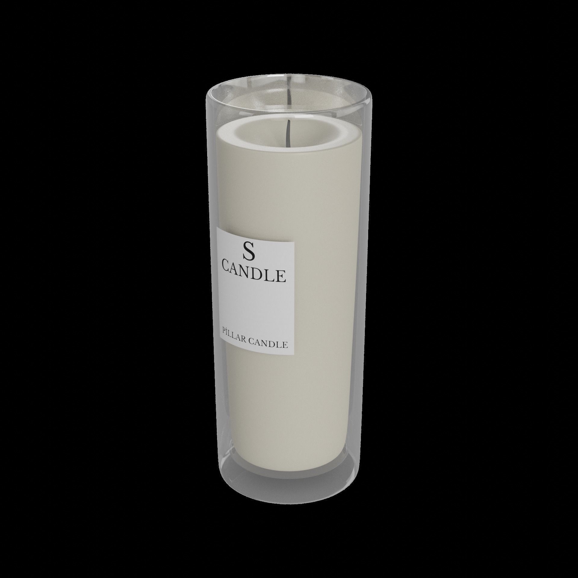 Candles and candleholders Pillar Candle 3D model_1